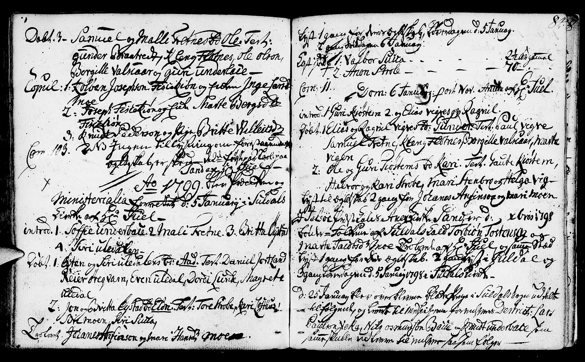 Suldal sokneprestkontor, SAST/A-101845/01/IV/L0003: Parish register (official) no. A 3, 1780-1800, p. 84