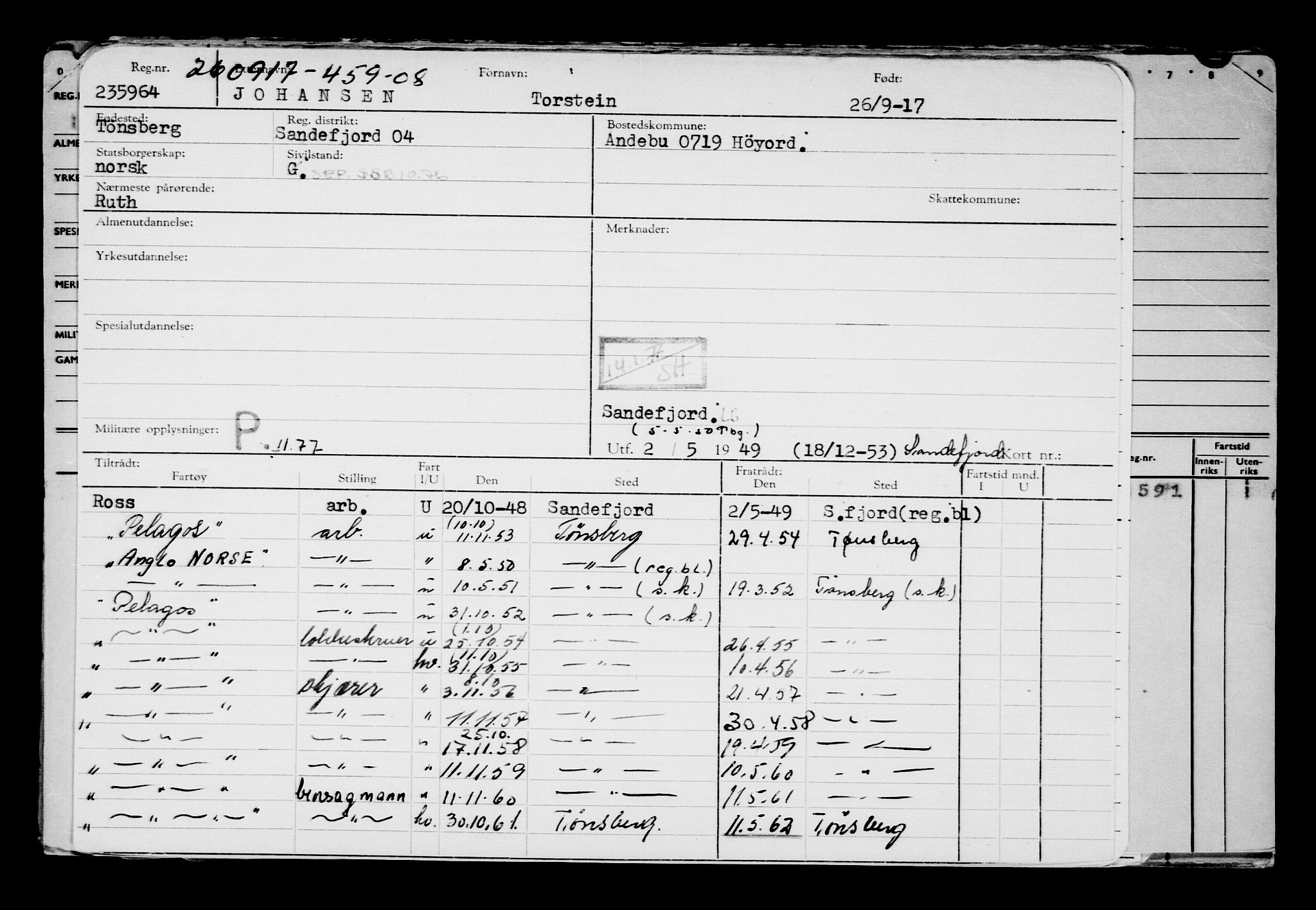 Direktoratet for sjømenn, AV/RA-S-3545/G/Gb/L0152: Hovedkort, 1917, p. 151