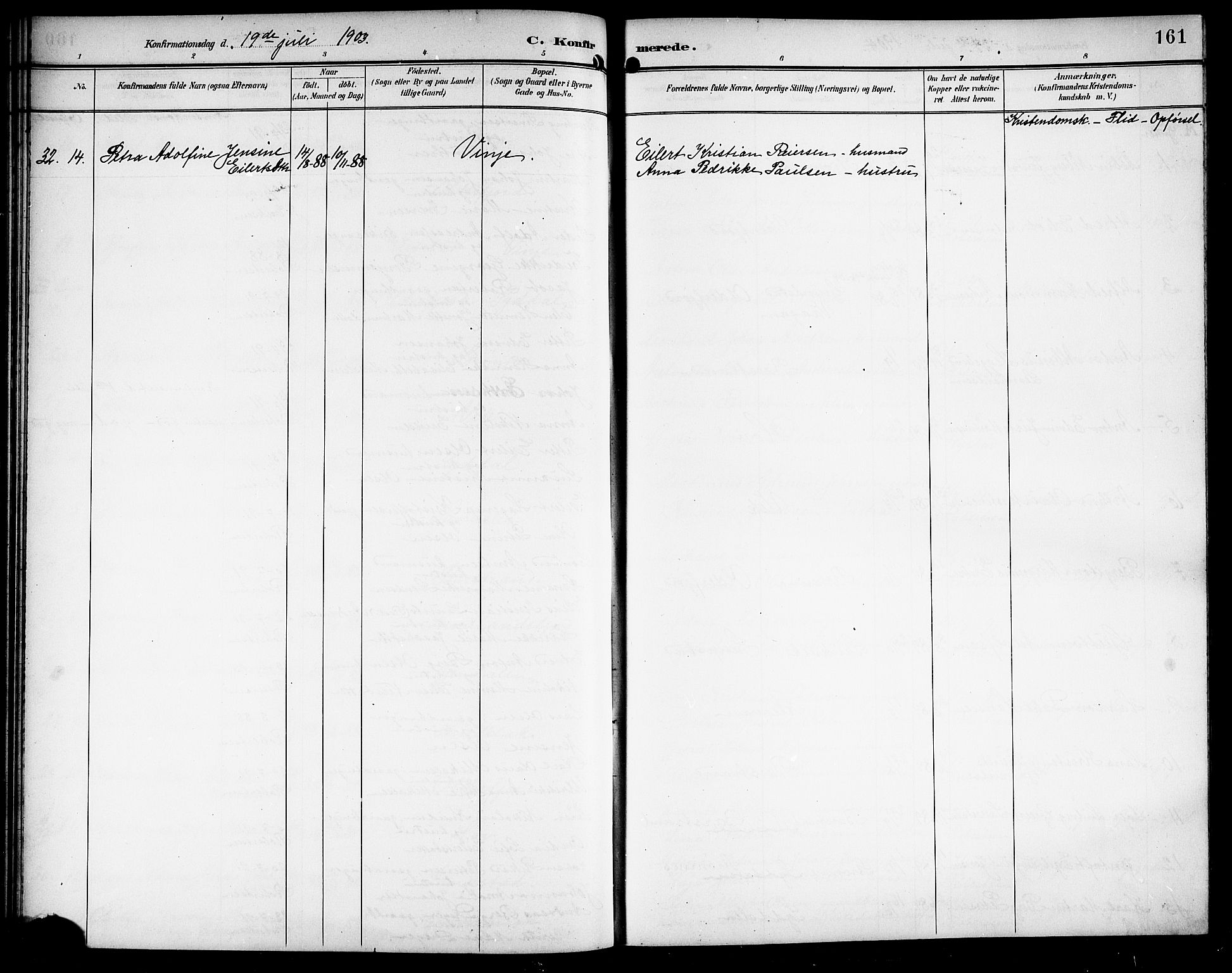 Ministerialprotokoller, klokkerbøker og fødselsregistre - Nordland, AV/SAT-A-1459/876/L1105: Parish register (copy) no. 876C04, 1896-1914, p. 161