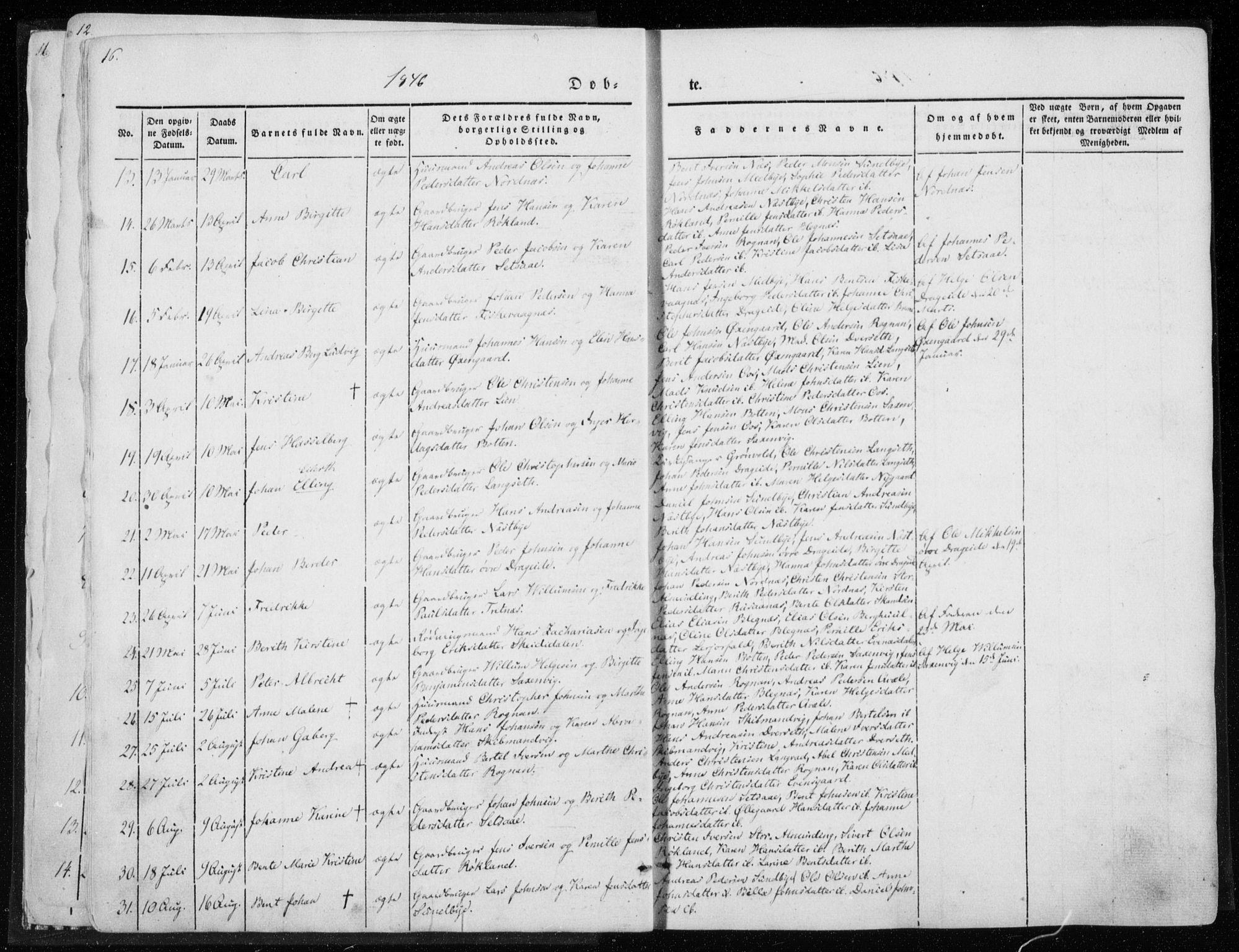 Ministerialprotokoller, klokkerbøker og fødselsregistre - Nordland, SAT/A-1459/847/L0666: Parish register (official) no. 847A06, 1842-1871, p. 16