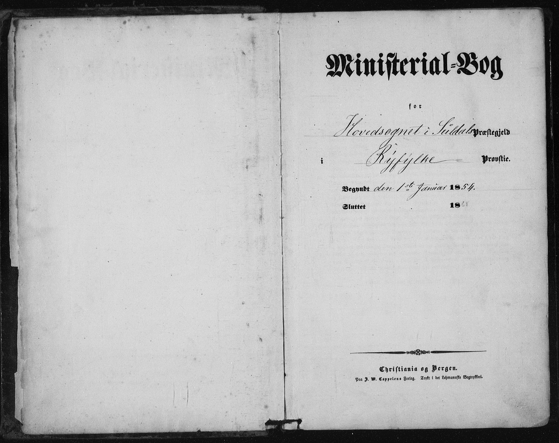 Suldal sokneprestkontor, AV/SAST-A-101845/01/IV/L0009: Parish register (official) no. A 9, 1854-1868