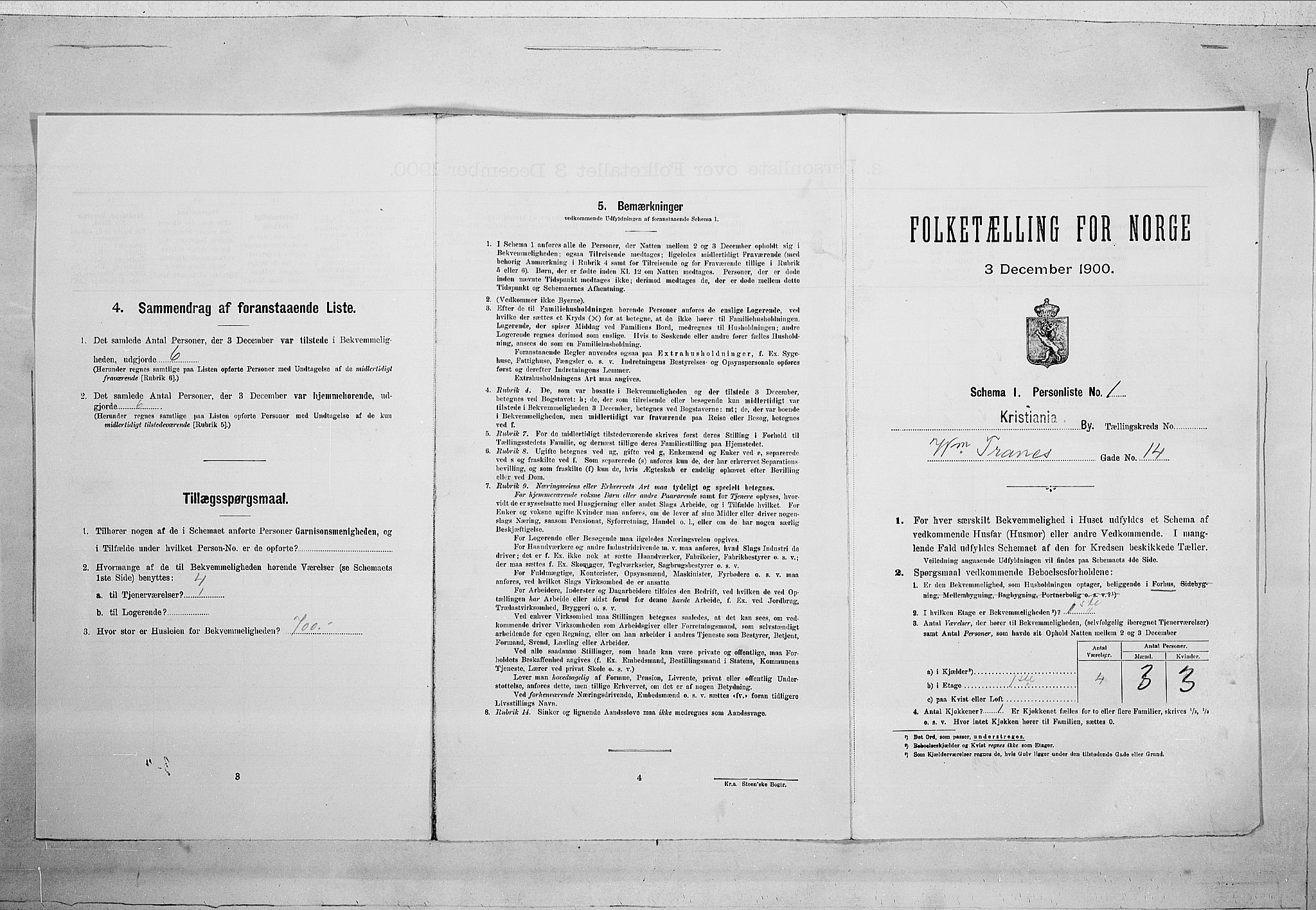 SAO, 1900 census for Kristiania, 1900, p. 110300