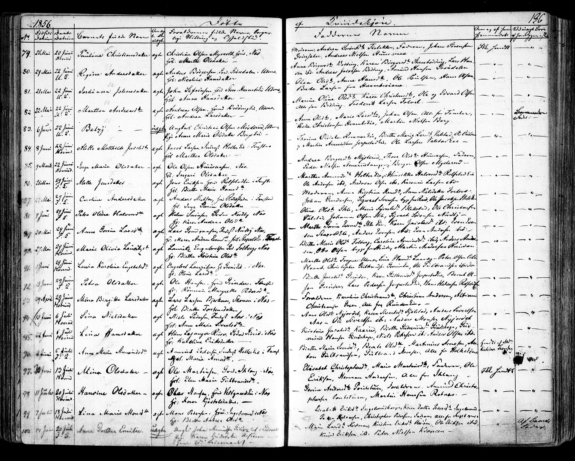 Nes prestekontor Kirkebøker, AV/SAO-A-10410/F/Fa/L0007: Parish register (official) no. I 7, 1846-1858, p. 136
