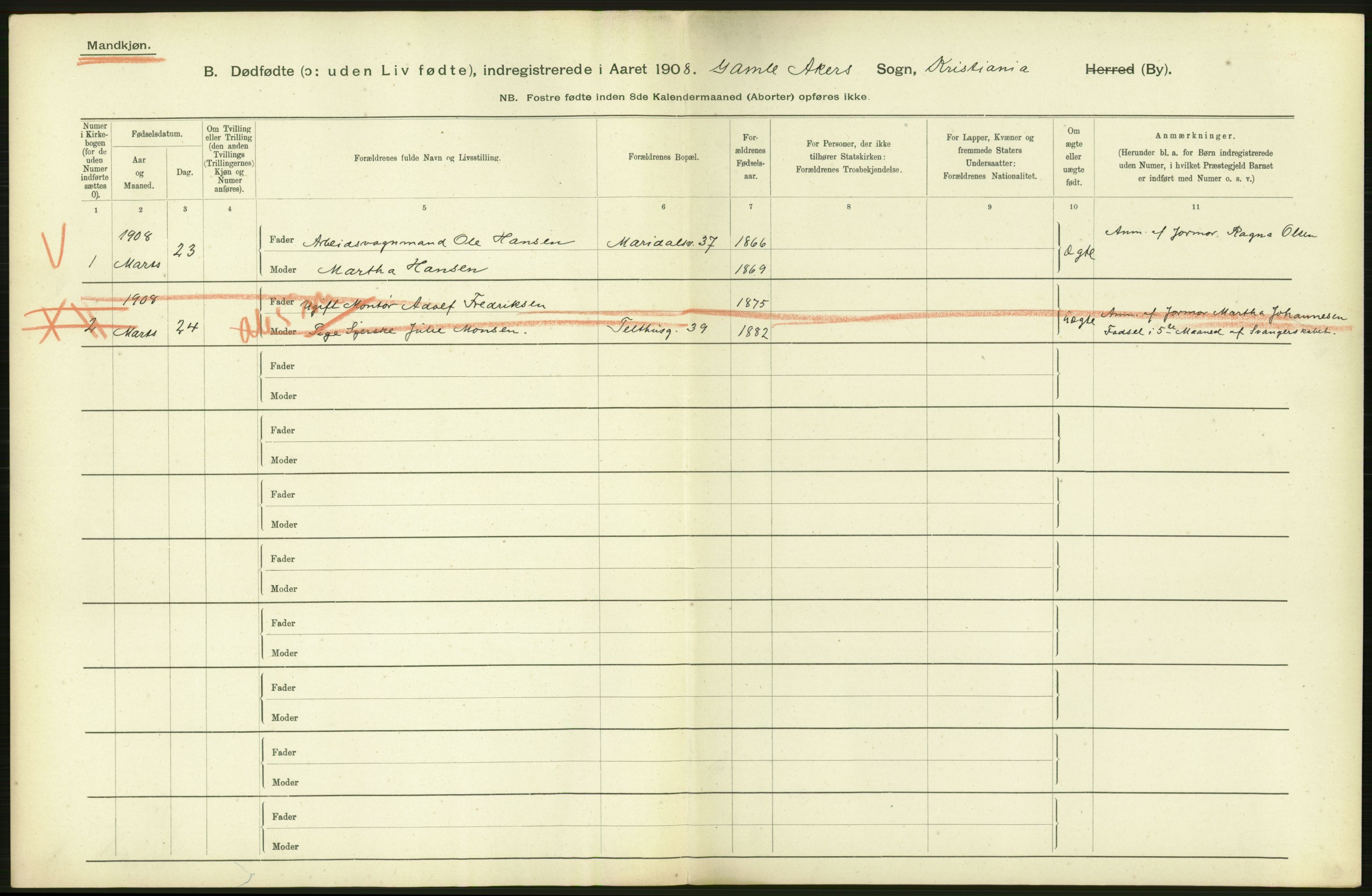 Statistisk sentralbyrå, Sosiodemografiske emner, Befolkning, AV/RA-S-2228/D/Df/Dfa/Dfaf/L0009: Kristiania: Døde, dødfødte., 1908, p. 386