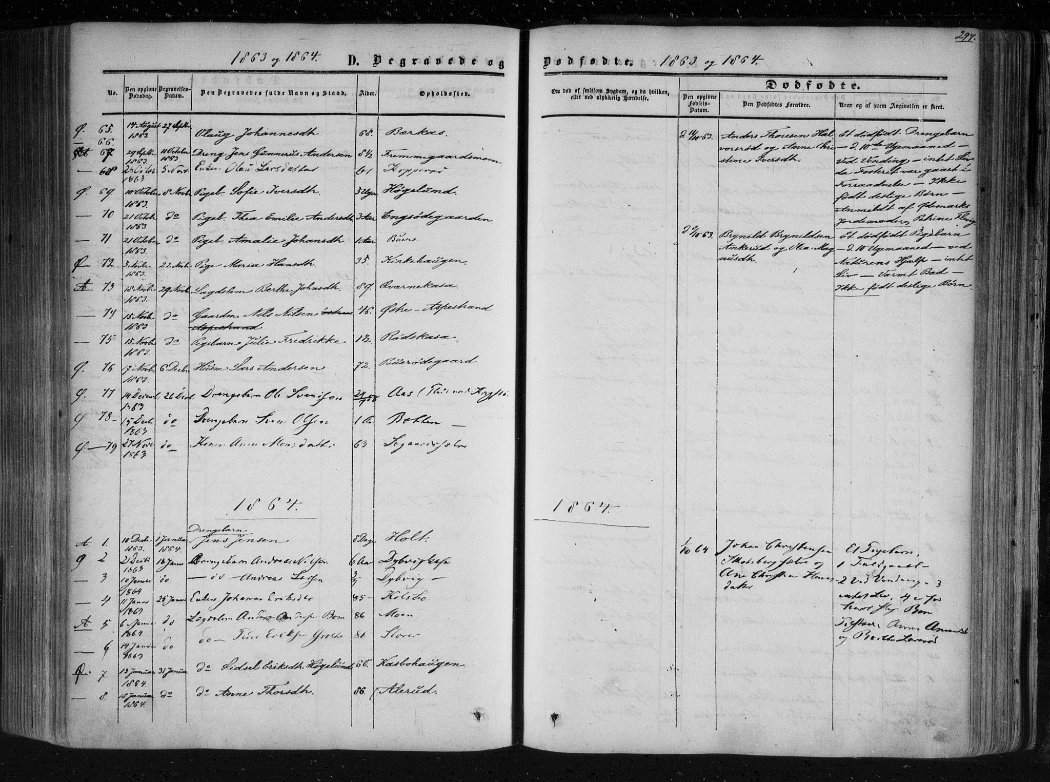 Aremark prestekontor Kirkebøker, AV/SAO-A-10899/F/Fc/L0003: Parish register (official) no. III 3, 1850-1865, p. 297