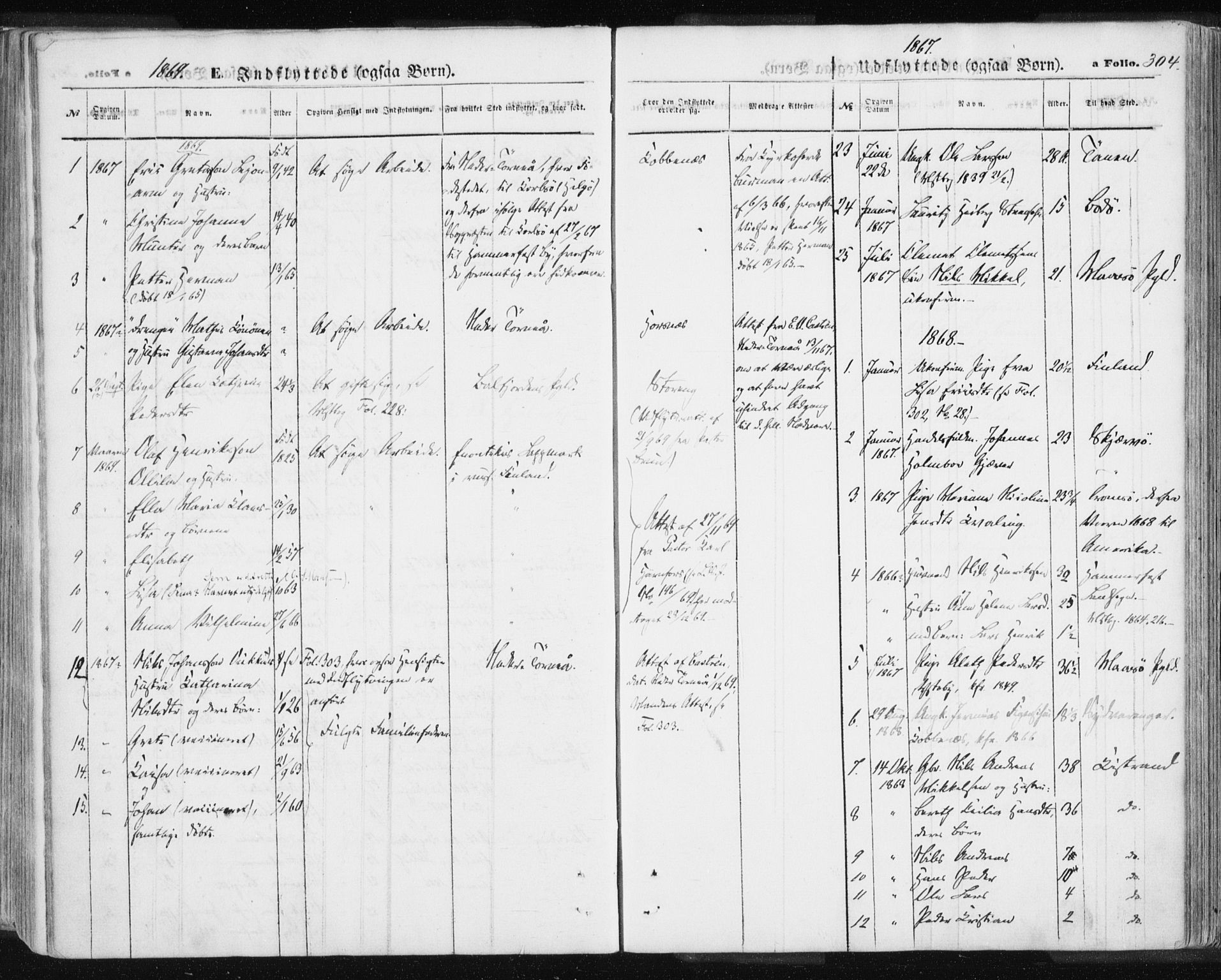 Lyngen sokneprestembete, SATØ/S-1289/H/He/Hea/L0005kirke: Parish register (official) no. 5, 1859-1869, p. 304