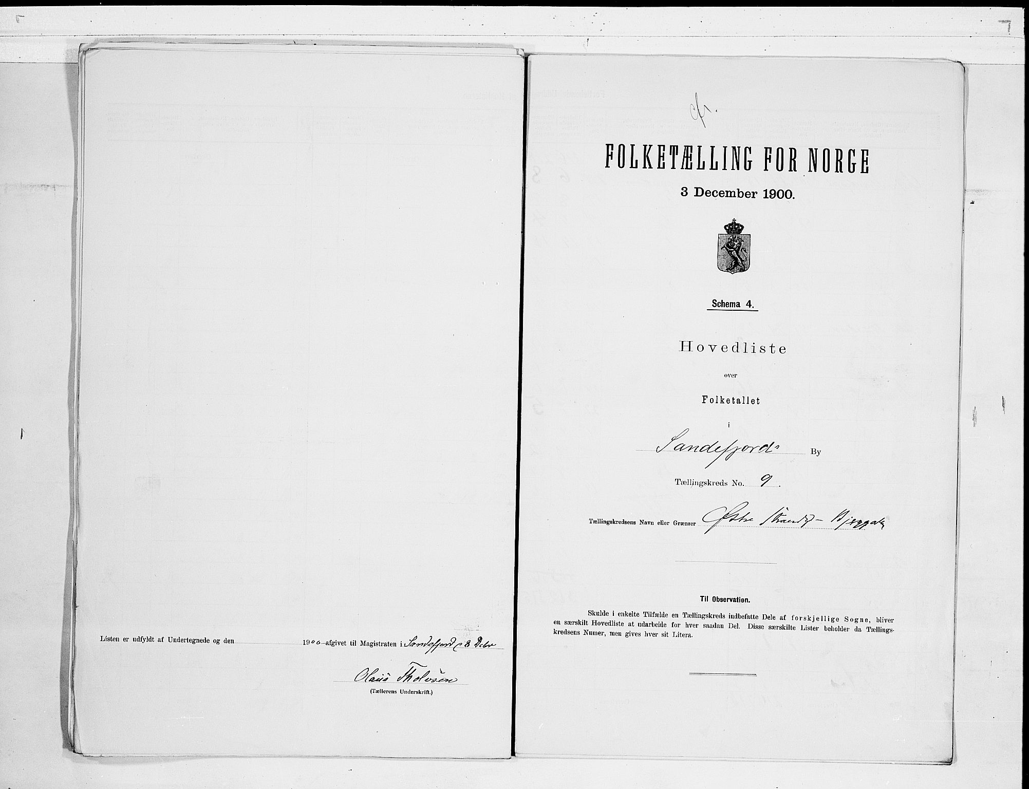 RA, 1900 census for Sandefjord, 1900, p. 20