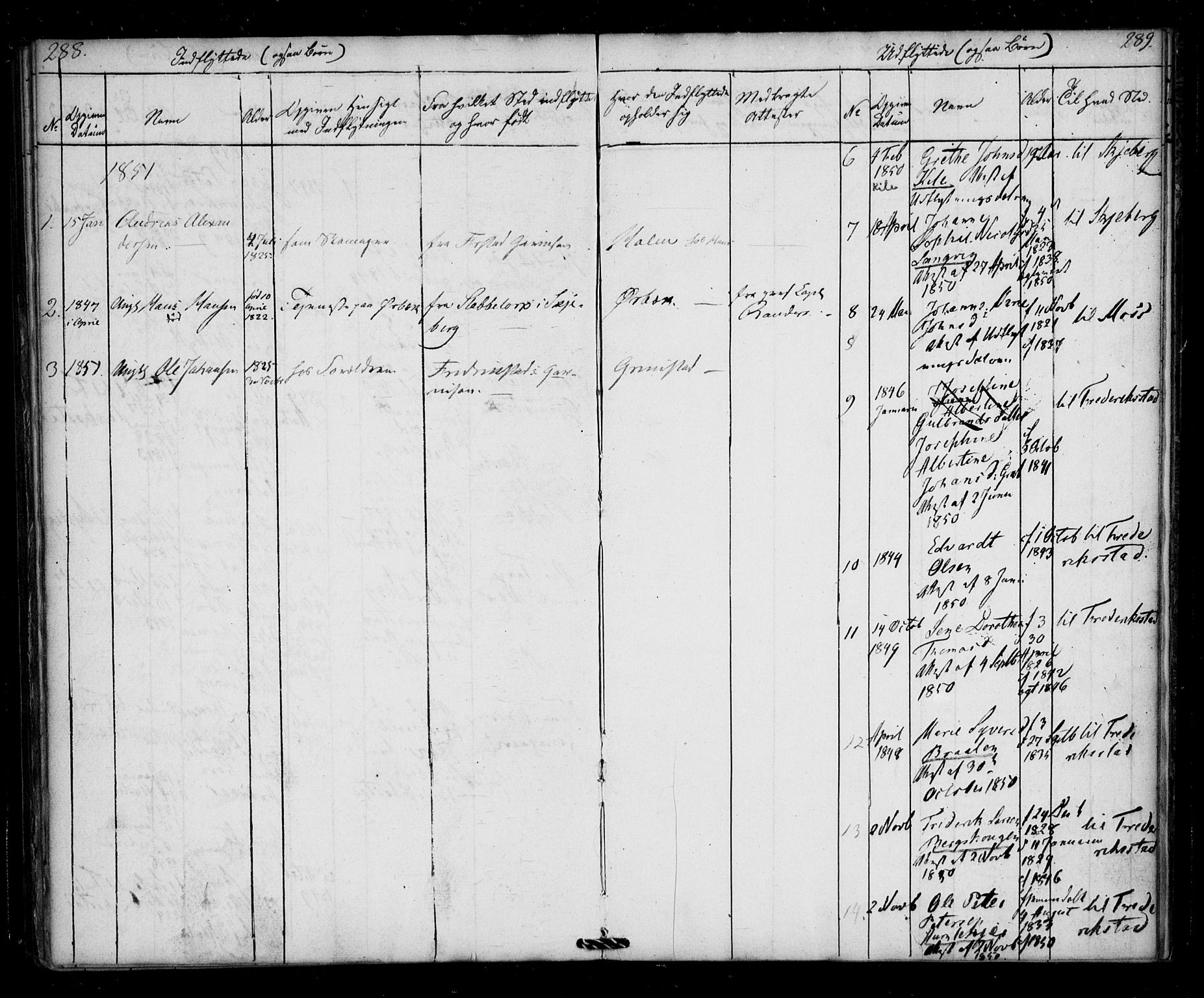 Borge prestekontor Kirkebøker, AV/SAO-A-10903/F/Fb/L0001: Parish register (official) no. II 1, 1836-1852, p. 288-289