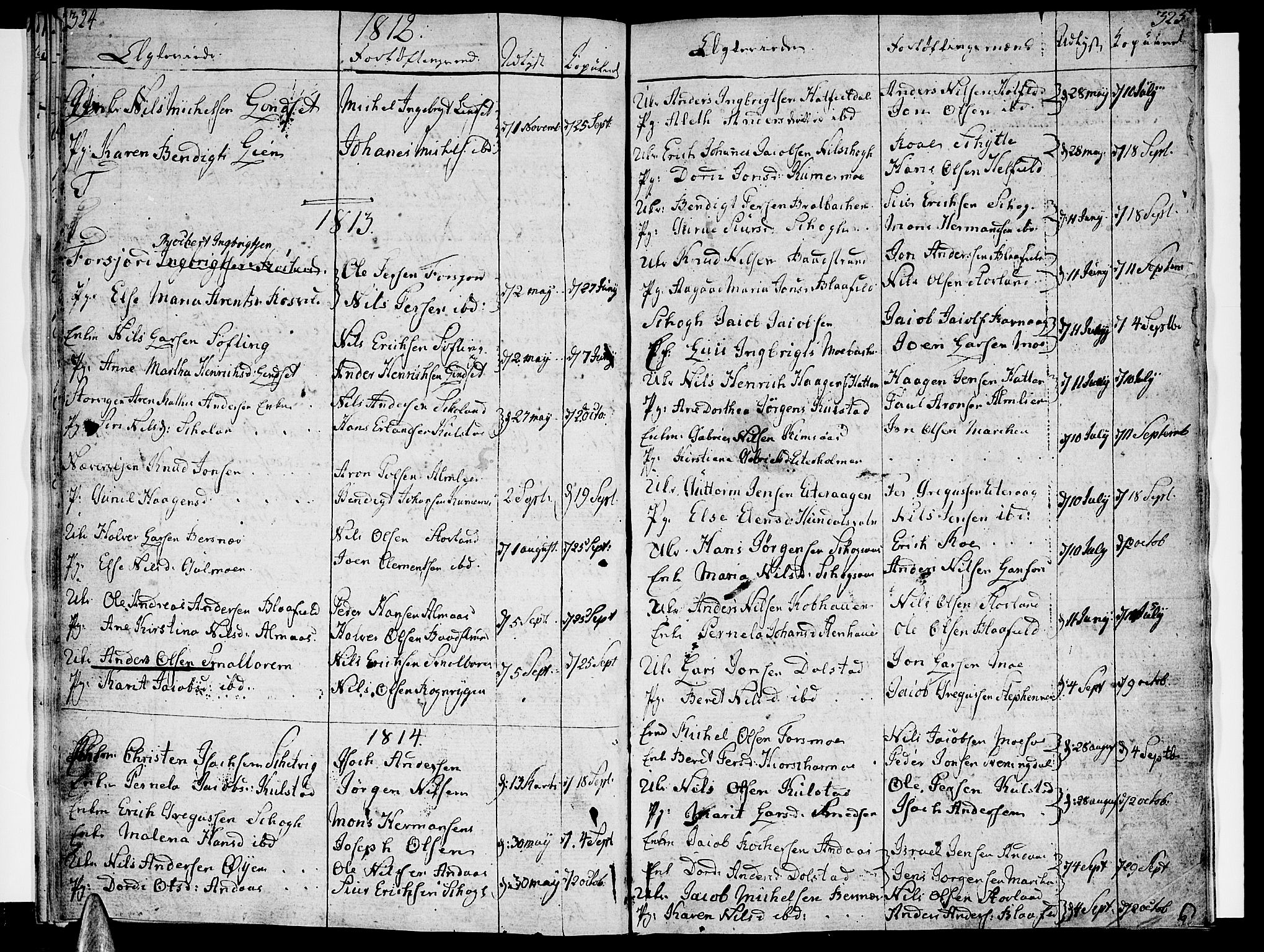 Ministerialprotokoller, klokkerbøker og fødselsregistre - Nordland, SAT/A-1459/820/L0287: Parish register (official) no. 820A08, 1800-1819, p. 324-325