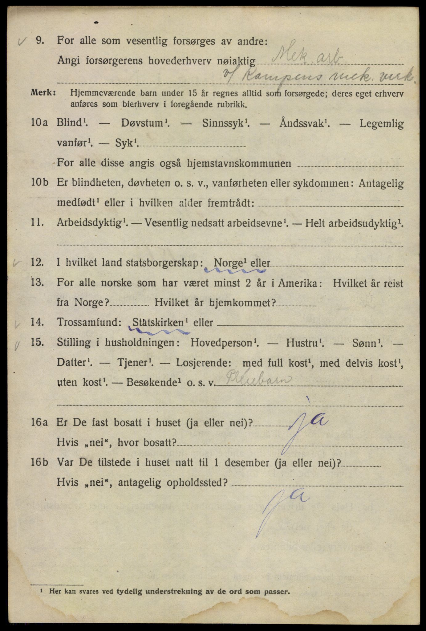 SAO, 1920 census for Kristiania, 1920, p. 173006