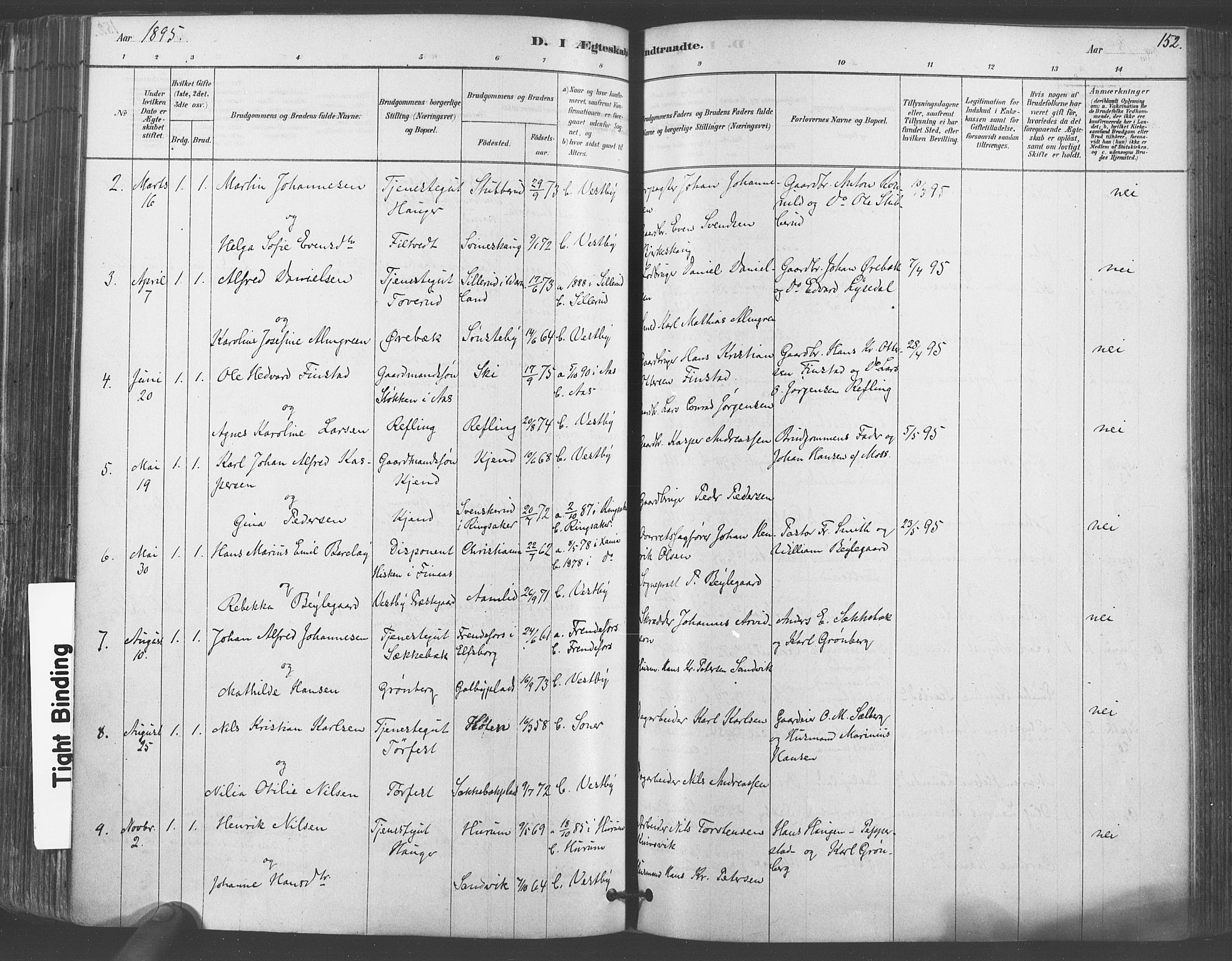 Vestby prestekontor Kirkebøker, AV/SAO-A-10893/F/Fa/L0009: Parish register (official) no. I 9, 1878-1900, p. 152