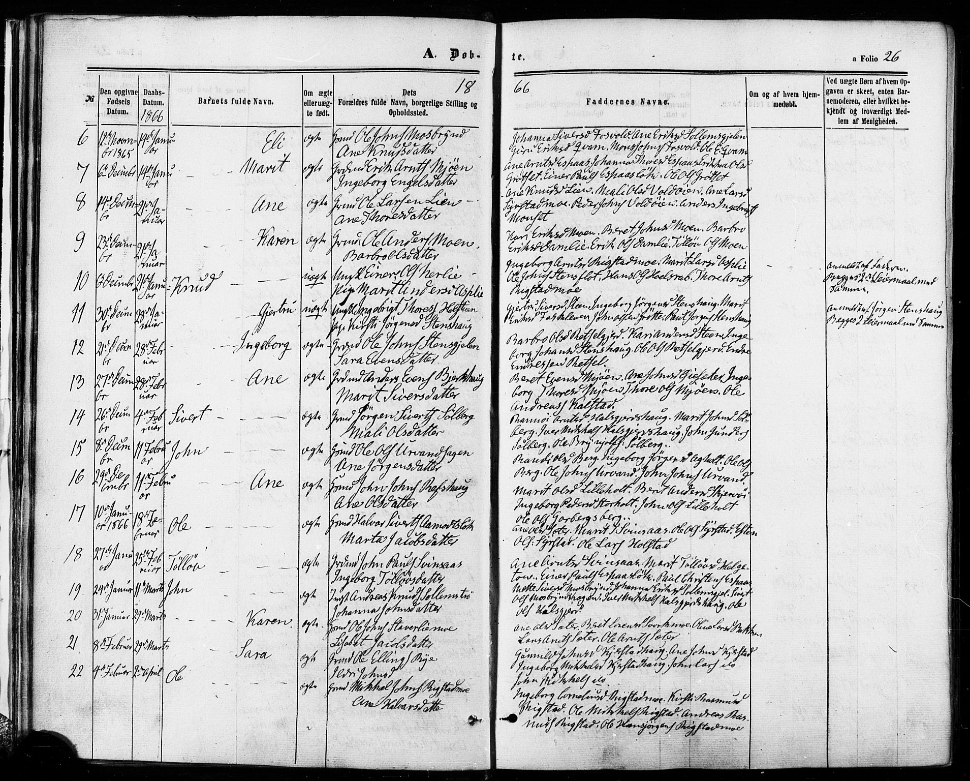 Ministerialprotokoller, klokkerbøker og fødselsregistre - Sør-Trøndelag, SAT/A-1456/672/L0856: Parish register (official) no. 672A08, 1861-1881, p. 26
