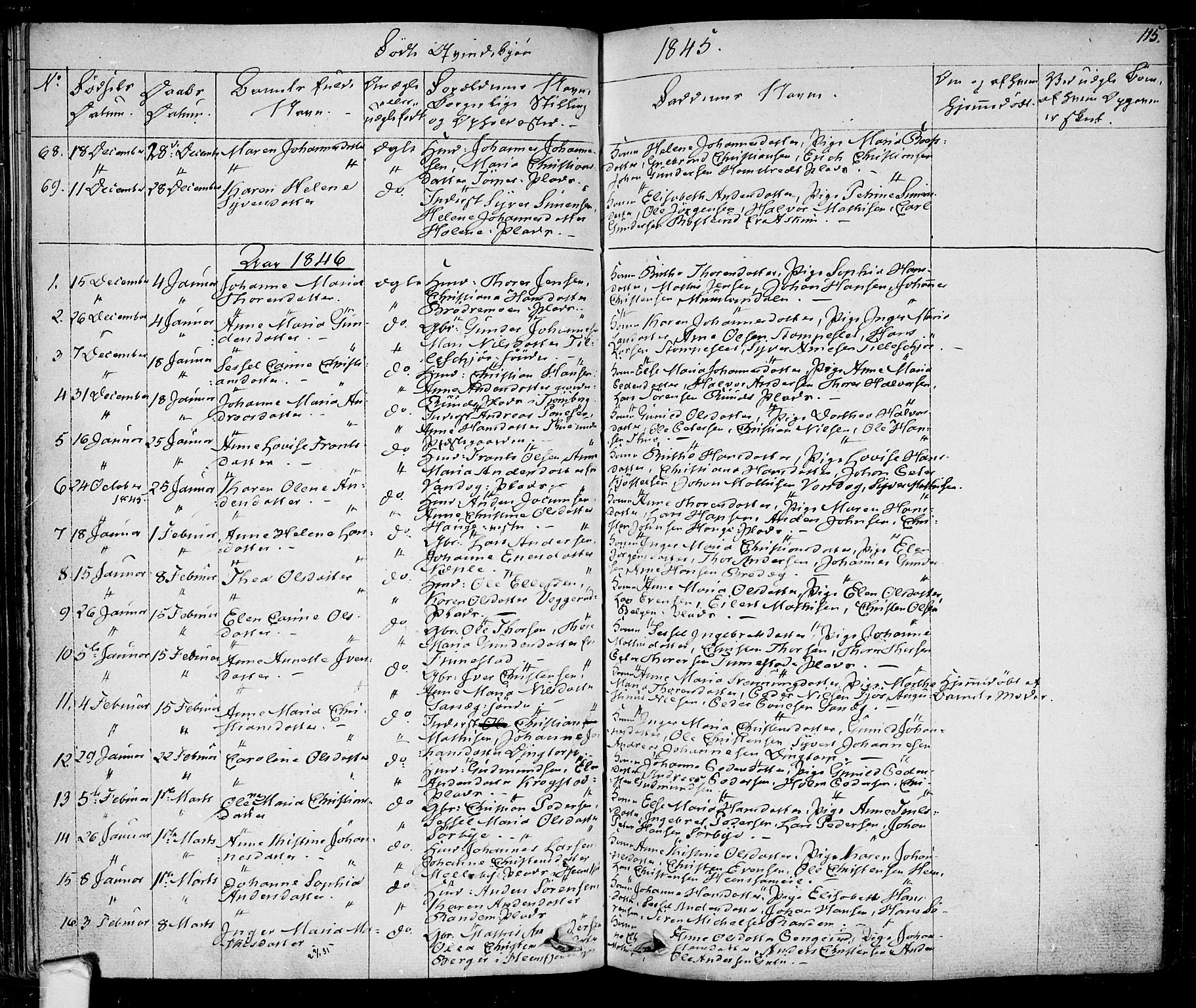 Eidsberg prestekontor Kirkebøker, SAO/A-10905/F/Fa/L0008: Parish register (official) no. I 8, 1832-1848, p. 115
