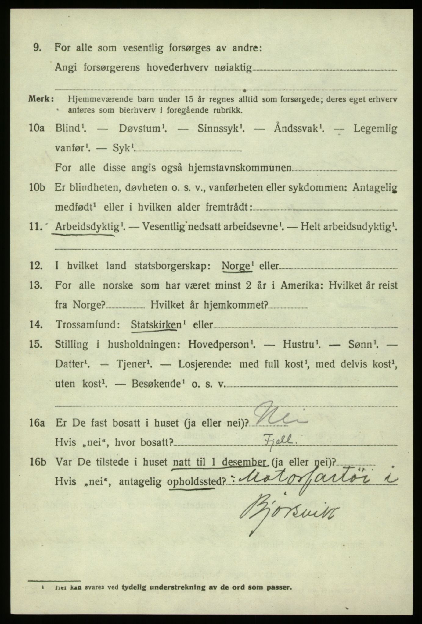 SAB, 1920 census for Hosanger, 1920, p. 5818