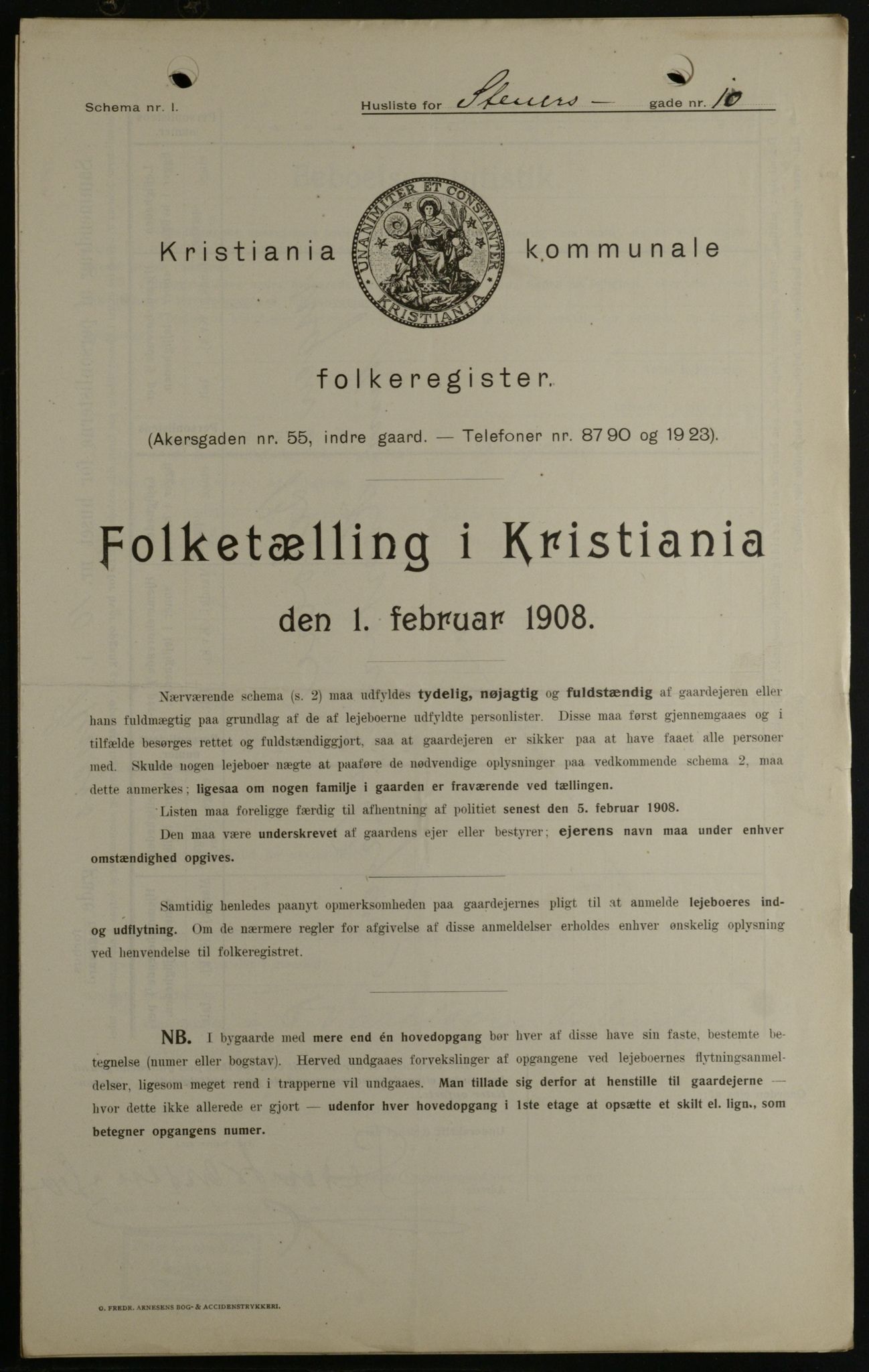 OBA, Municipal Census 1908 for Kristiania, 1908, p. 91181