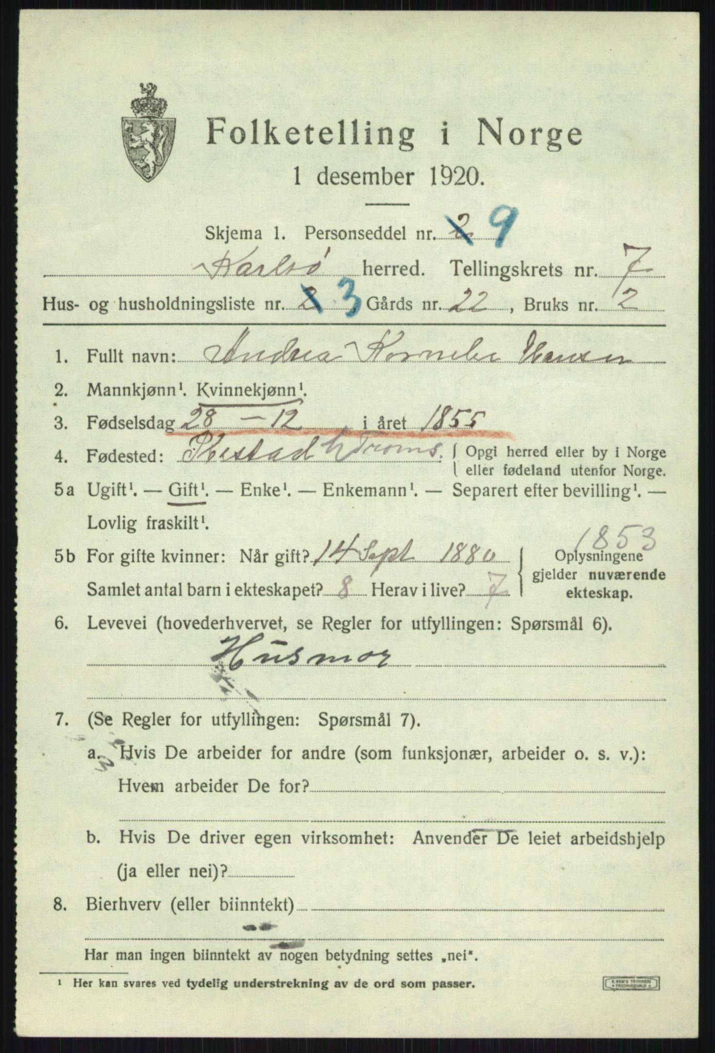 SATØ, 1920 census for Karlsøy, 1920, p. 2686
