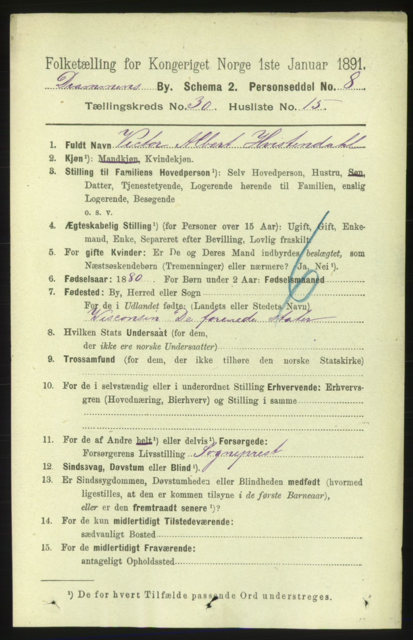 RA, 1891 census for 0602 Drammen, 1891, p. 18306