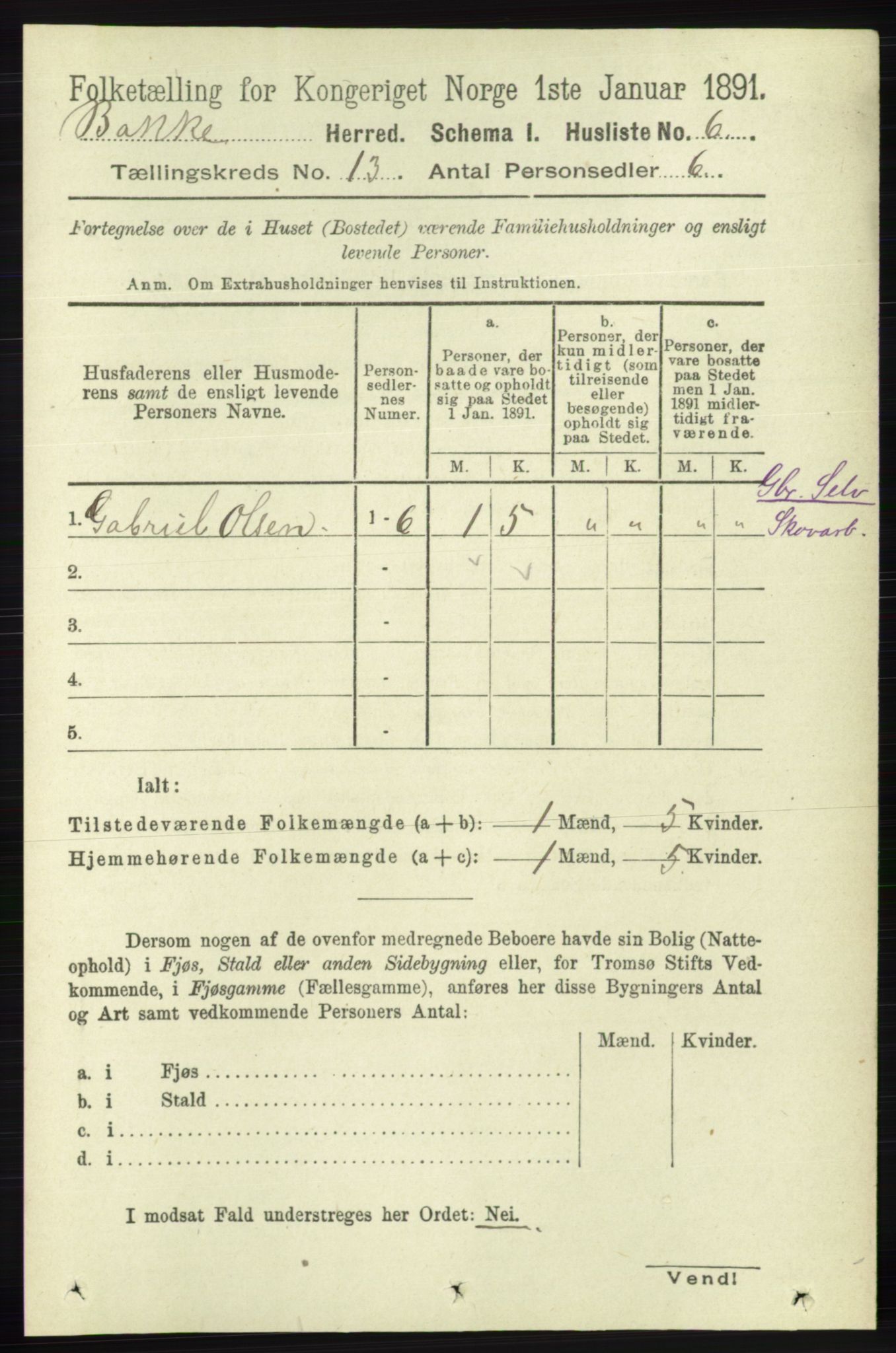 RA, 1891 census for 1045 Bakke, 1891, p. 2674