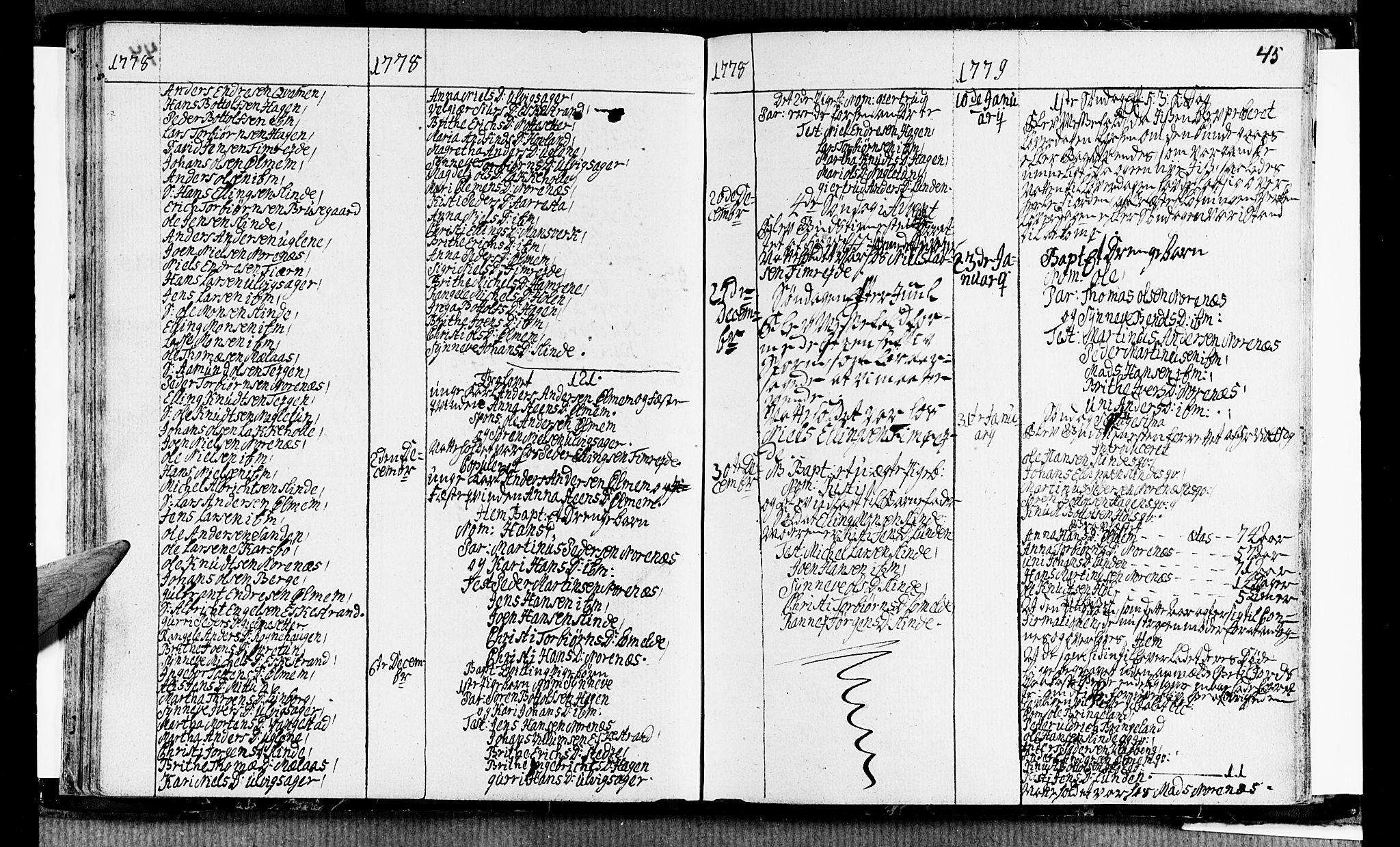 Sogndal sokneprestembete, SAB/A-81301/H/Haa/Haaa/L0006: Parish register (official) no. A 6, 1770-1782, p. 45