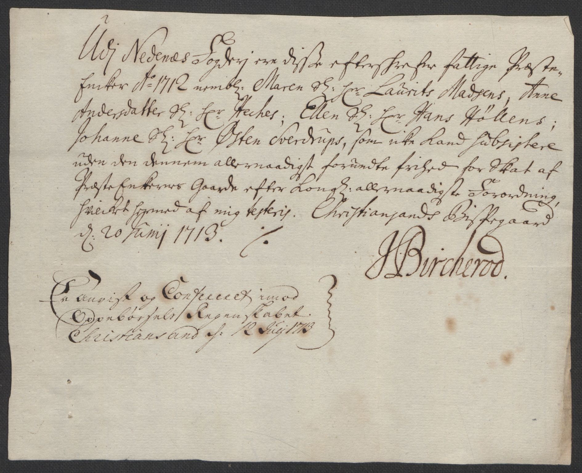 Rentekammeret inntil 1814, Reviderte regnskaper, Fogderegnskap, AV/RA-EA-4092/R39/L2320: Fogderegnskap Nedenes, 1712, p. 305