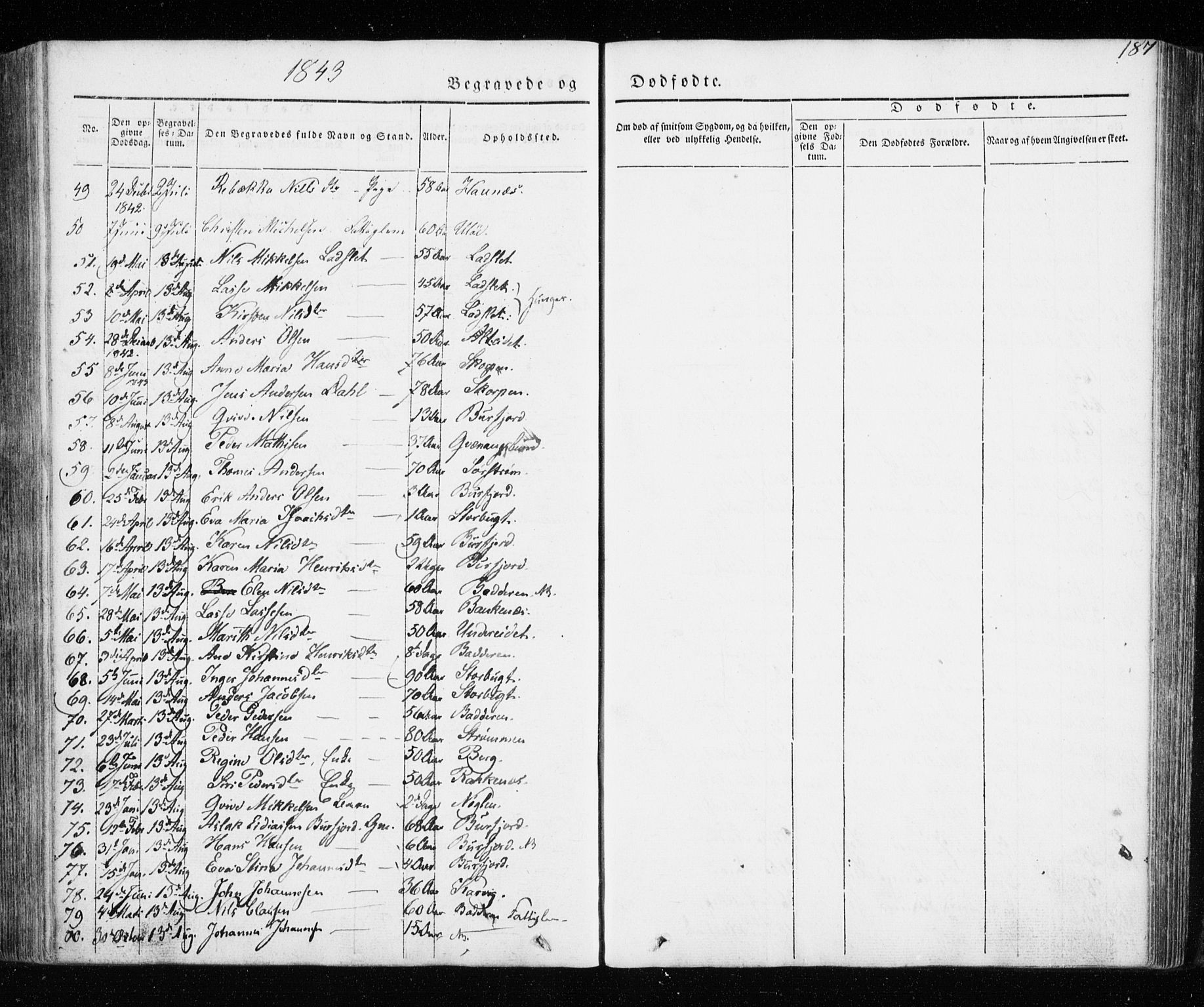Skjervøy sokneprestkontor, AV/SATØ-S-1300/H/Ha/Haa/L0005kirke: Parish register (official) no. 5, 1838-1847, p. 187