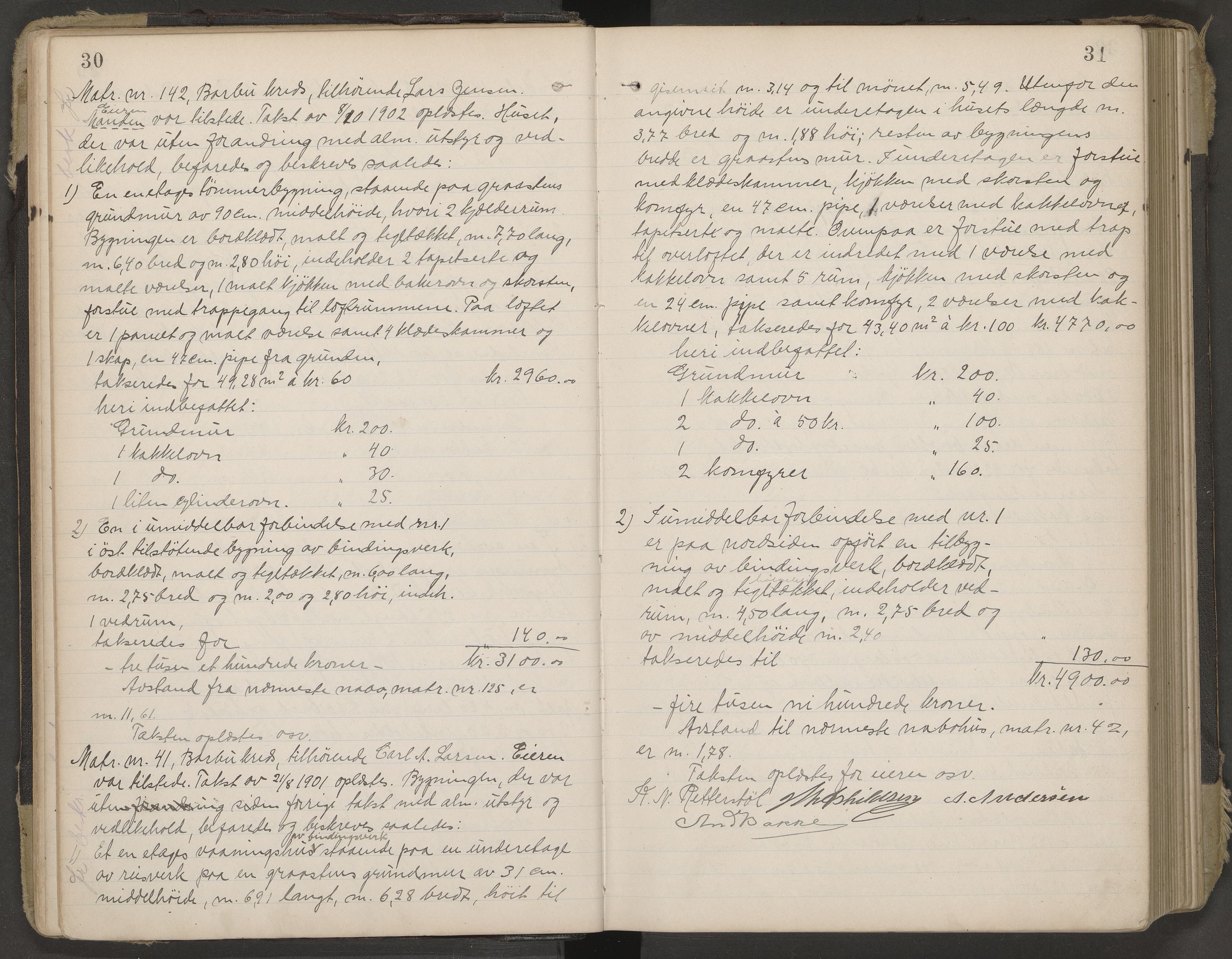 Norges Brannkasse Arendal, AV/SAK-2241-0002/F/Fa/L0029: Branntakstprotokoll nr. 27 med matrikkelnummerregister, 1916-1918