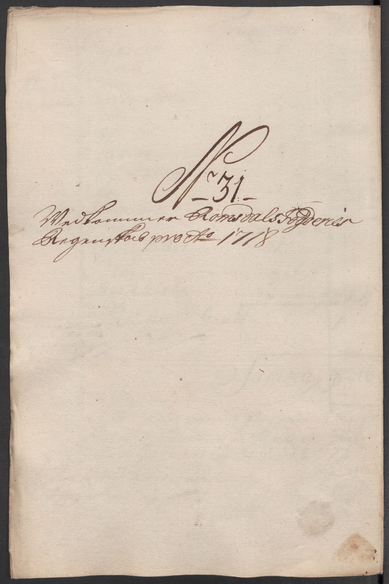 Rentekammeret inntil 1814, Reviderte regnskaper, Fogderegnskap, AV/RA-EA-4092/R55/L3665: Fogderegnskap Romsdal, 1718, p. 197