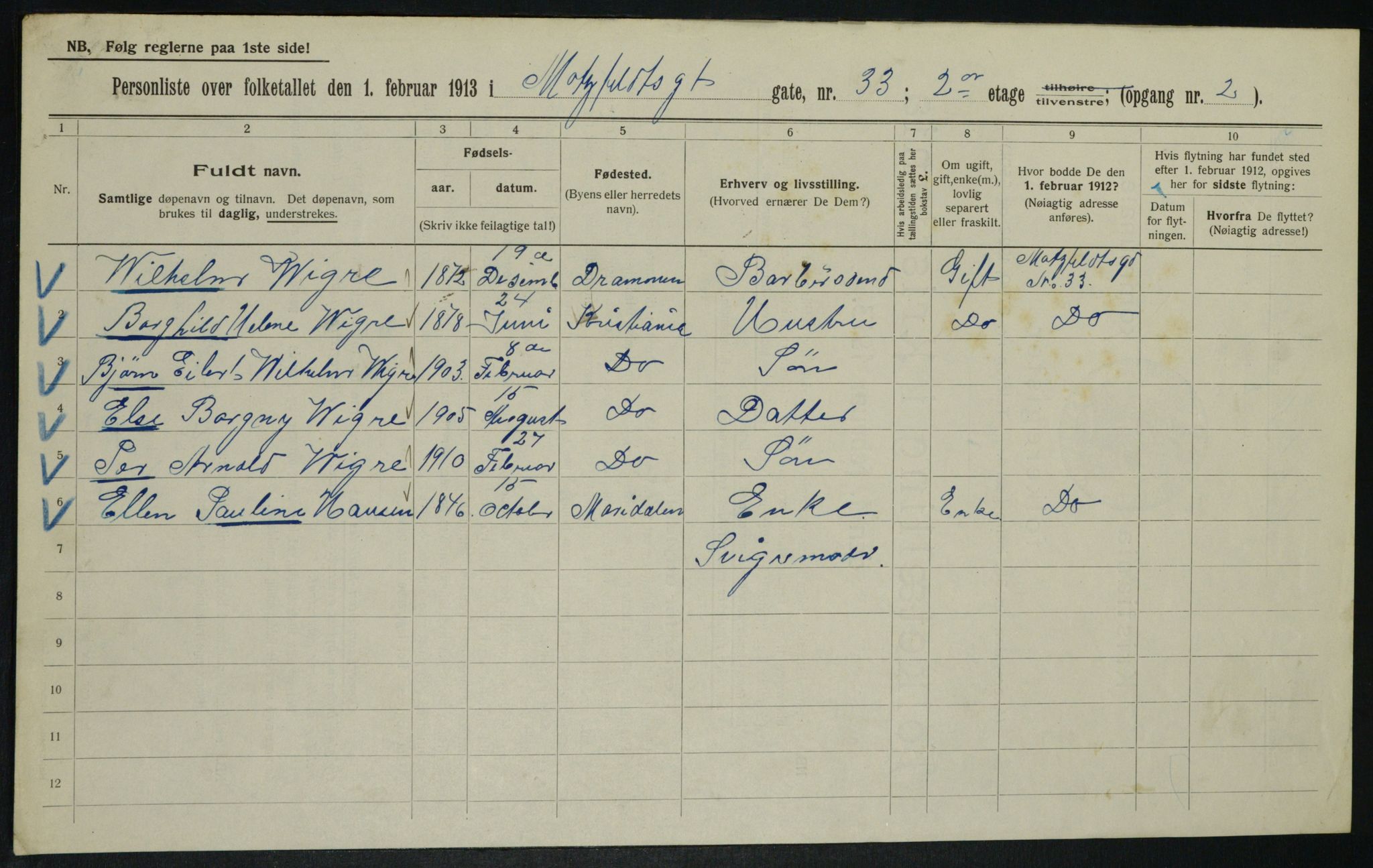 OBA, Municipal Census 1913 for Kristiania, 1913, p. 66551