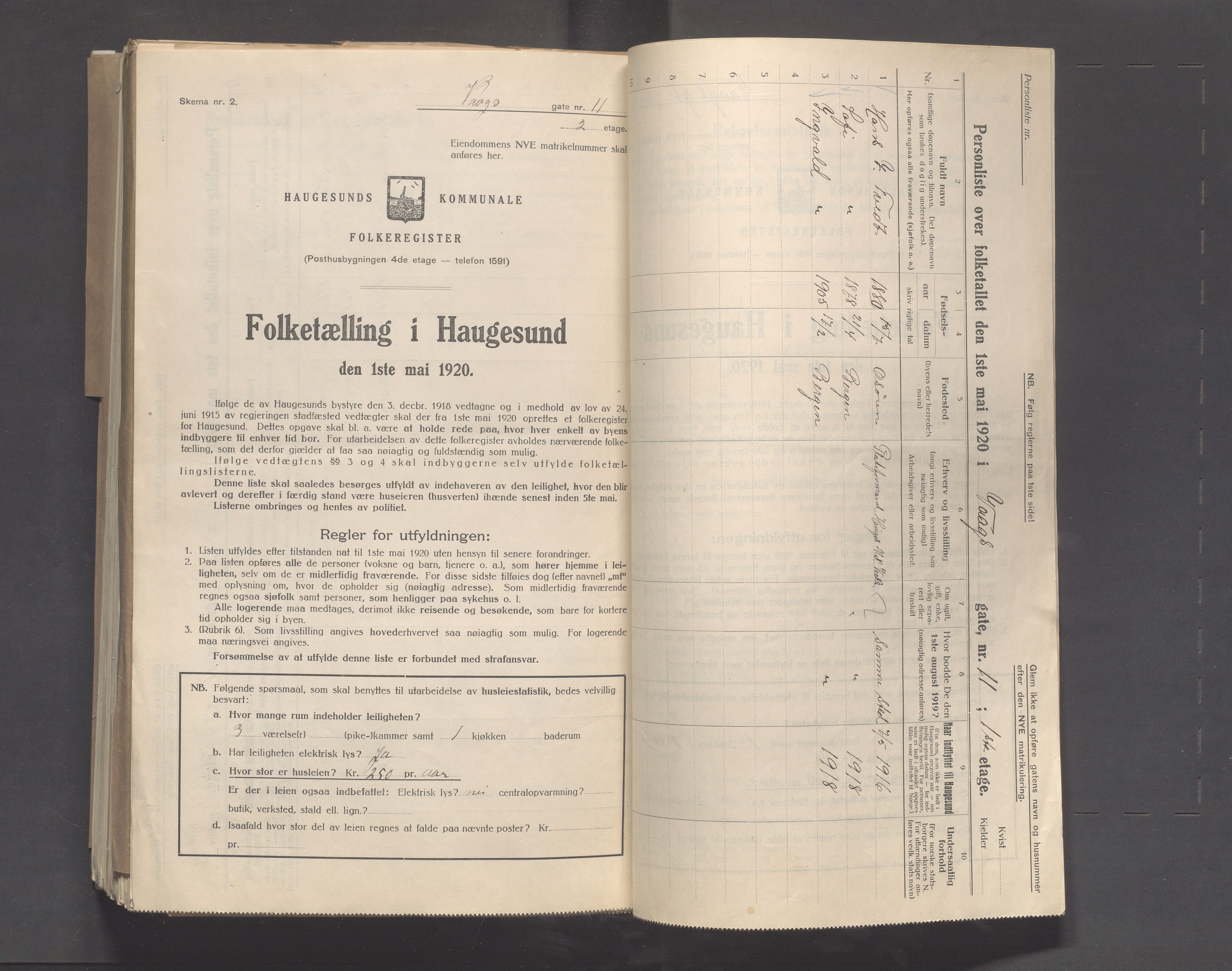 IKAR, Local census 1.5.1920 for Haugesund, 1920, p. 7145