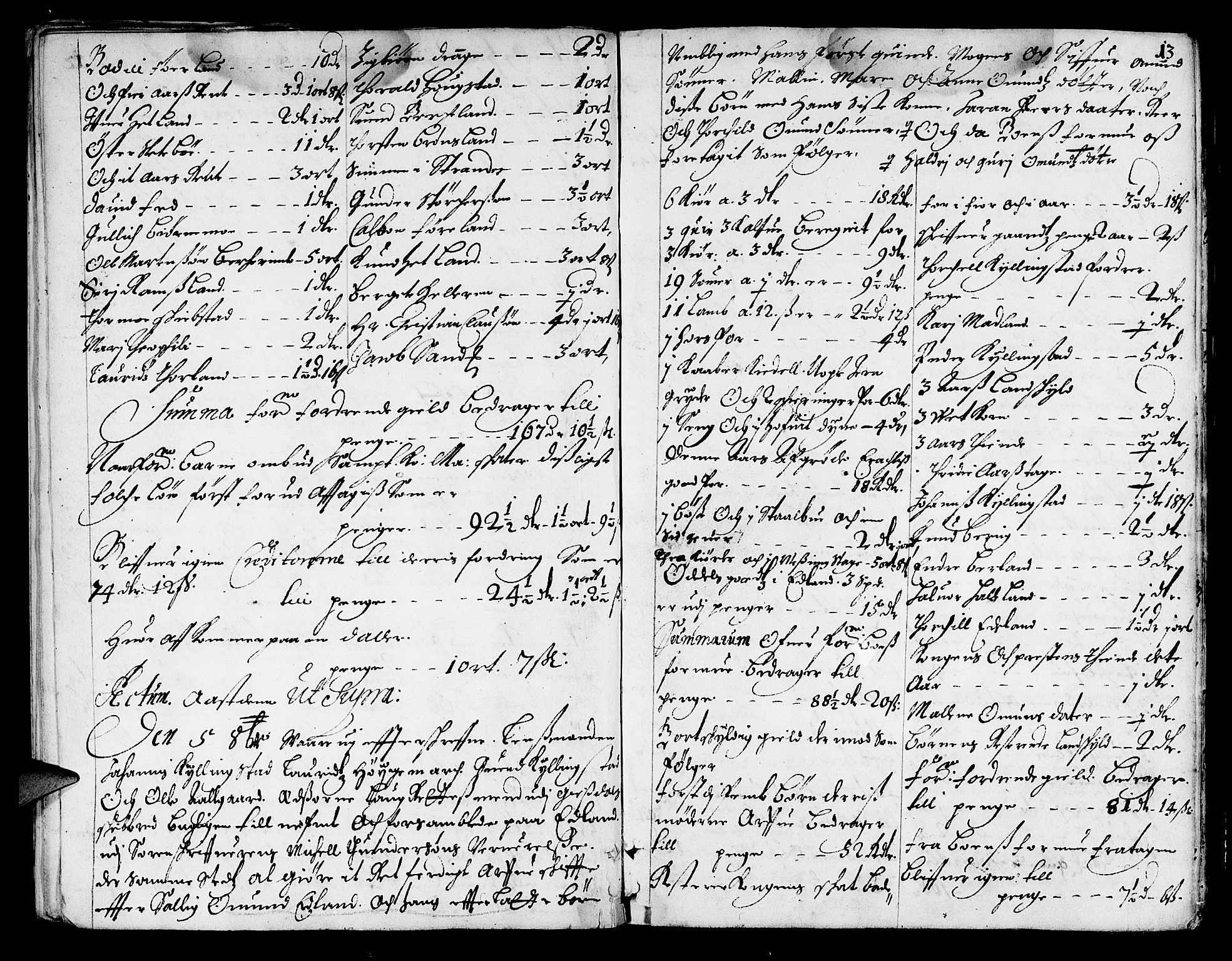 Jæren og Dalane sorenskriveri, AV/SAST-A-100306/5/50BA/L0001: SKIFTEPROTOKOLL <KORTREG>, 1666-1672, p. 12b-13a