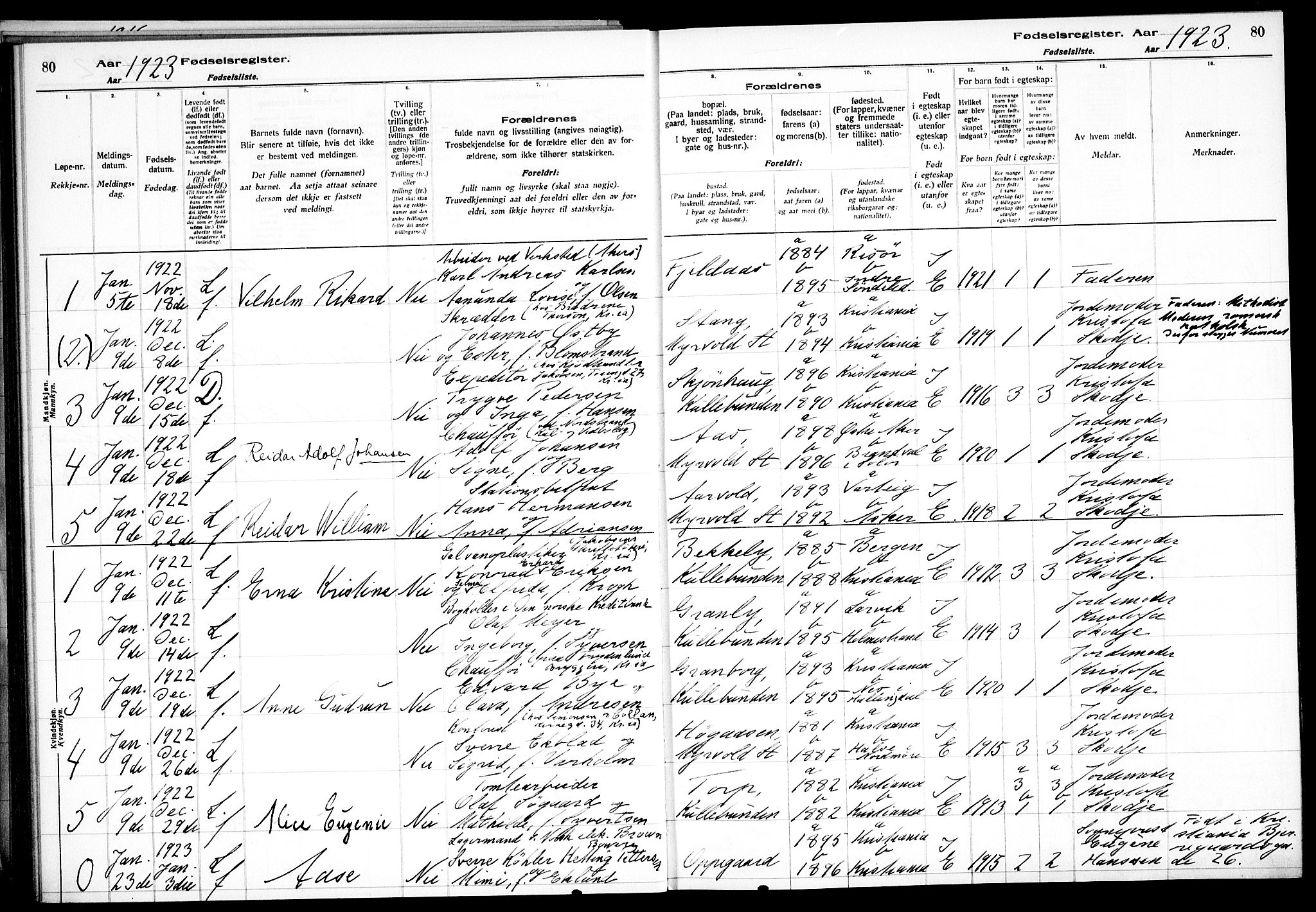 Nesodden prestekontor Kirkebøker, SAO/A-10013/J/Jb/L0001: Birth register no. II 1, 1916-1933, p. 80
