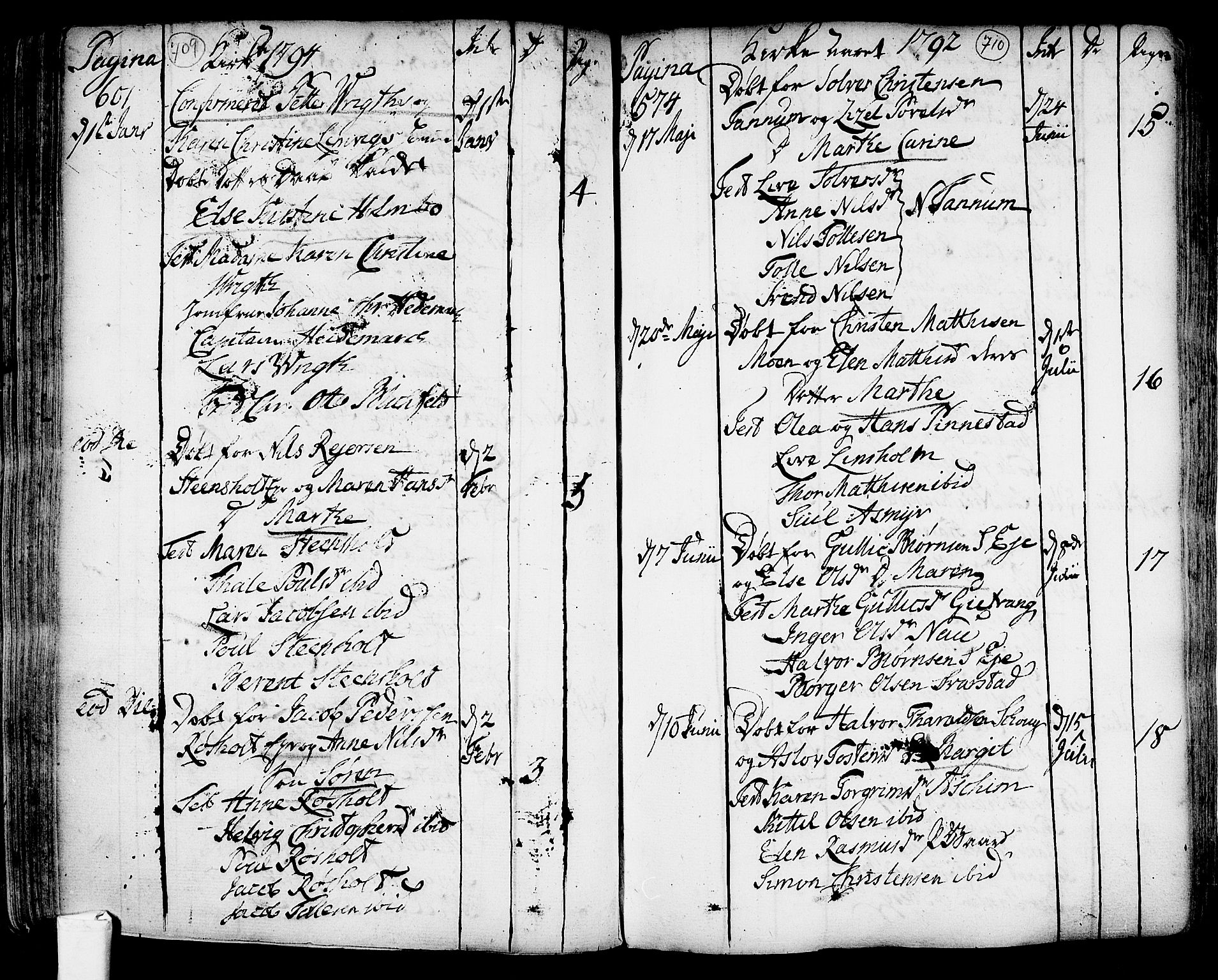 Lardal kirkebøker, SAKO/A-350/F/Fa/L0003: Parish register (official) no. I 3, 1733-1815, p. 709-710