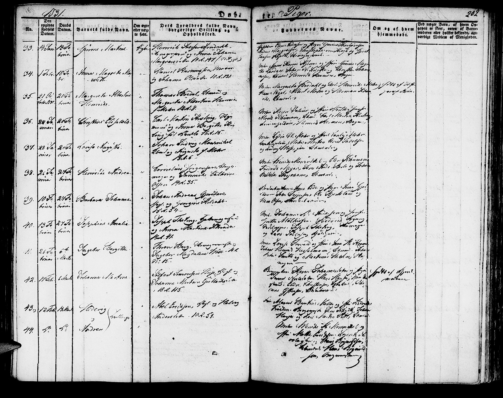 Domkirken sokneprestembete, AV/SAB-A-74801/H/Haa/L0012: Parish register (official) no. A 12, 1821-1840, p. 202