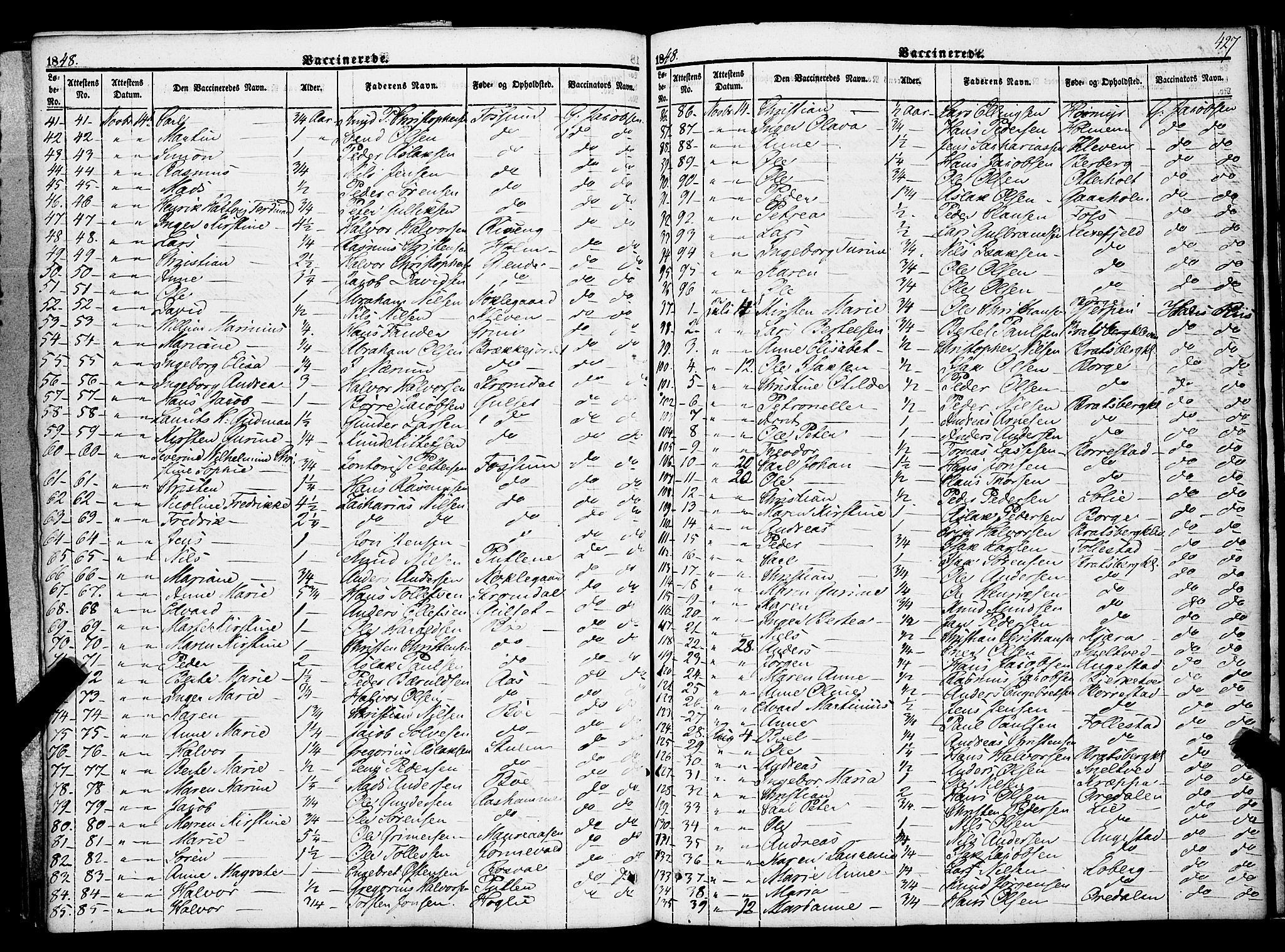 Gjerpen kirkebøker, SAKO/A-265/F/Fa/L0007b: Parish register (official) no. I 7B, 1834-1857, p. 427