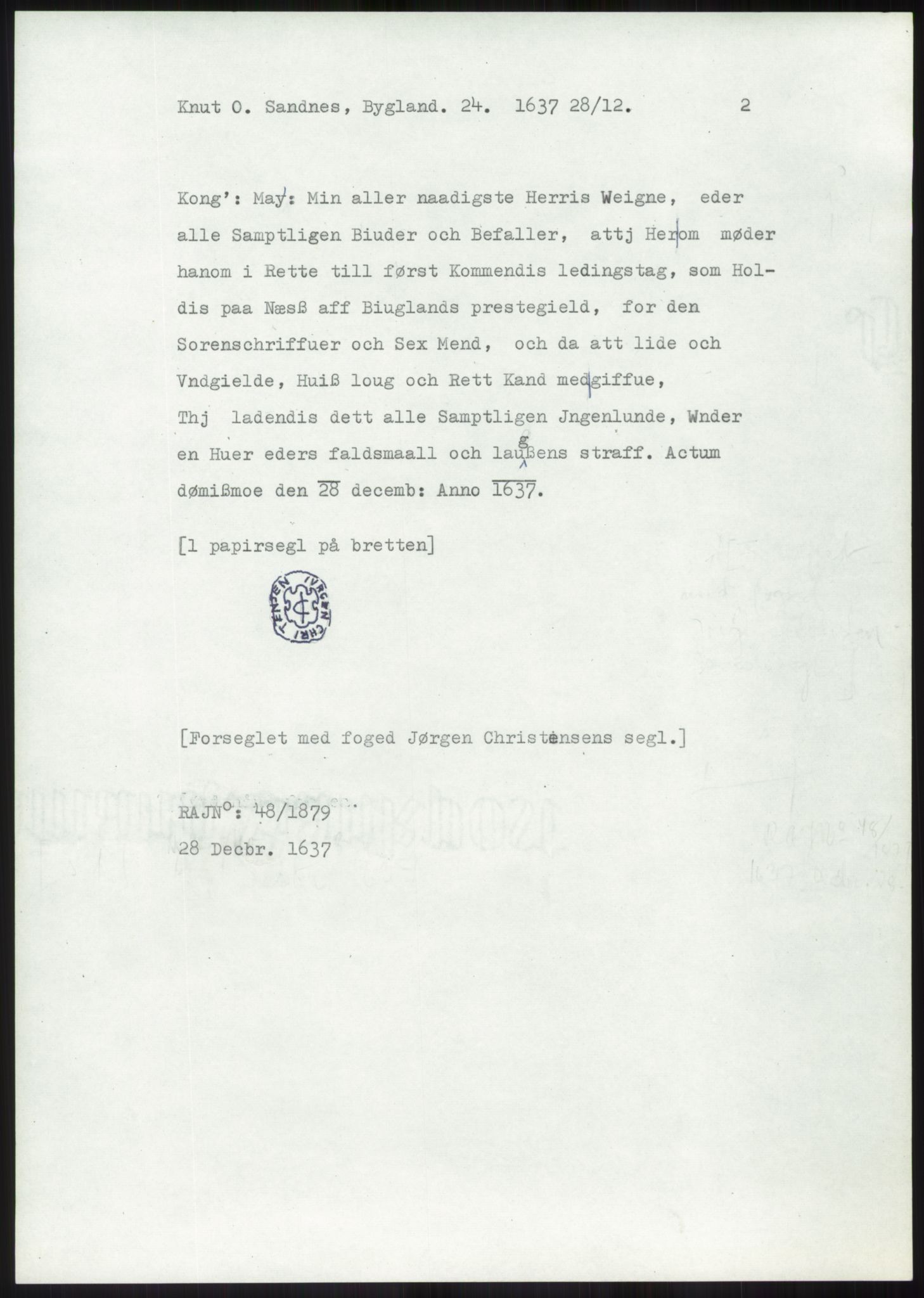 Samlinger til kildeutgivelse, Diplomavskriftsamlingen, AV/RA-EA-4053/H/Ha, p. 1916