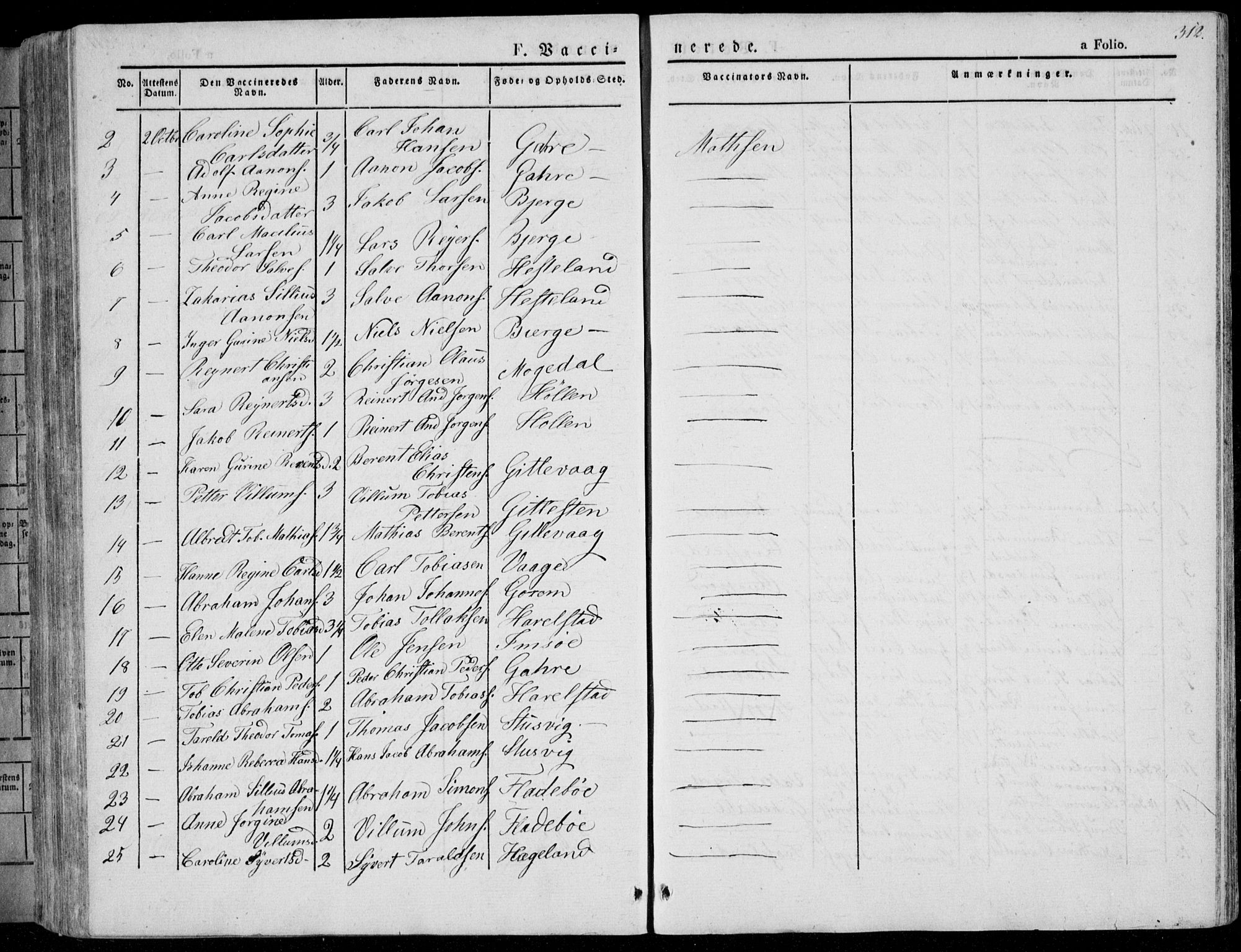 Sør-Audnedal sokneprestkontor, SAK/1111-0039/F/Fa/Fab/L0006: Parish register (official) no. A 6, 1829-1855, p. 312