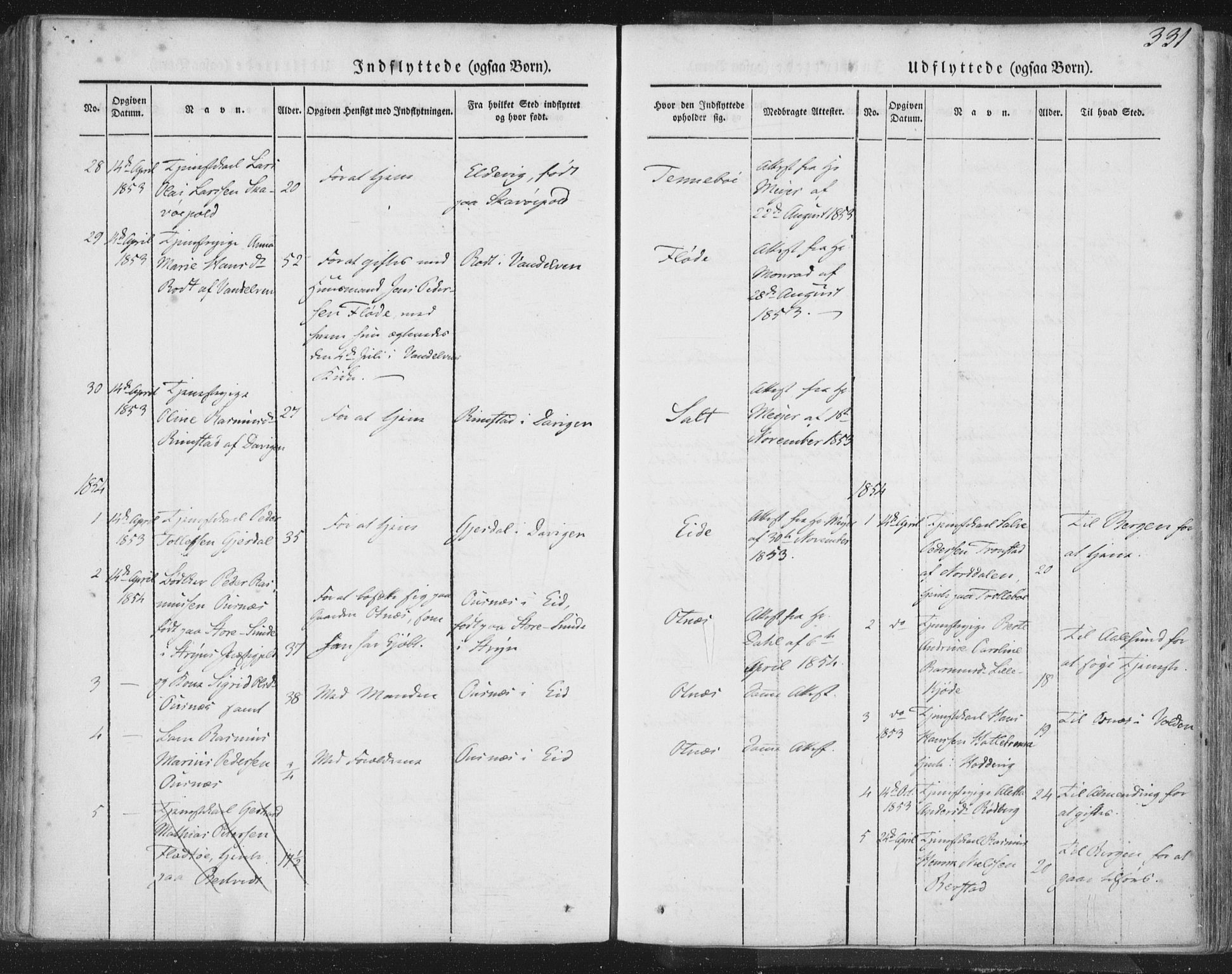 Selje sokneprestembete, AV/SAB-A-99938/H/Ha/Haa/Haaa: Parish register (official) no. A 10, 1844-1858, p. 331