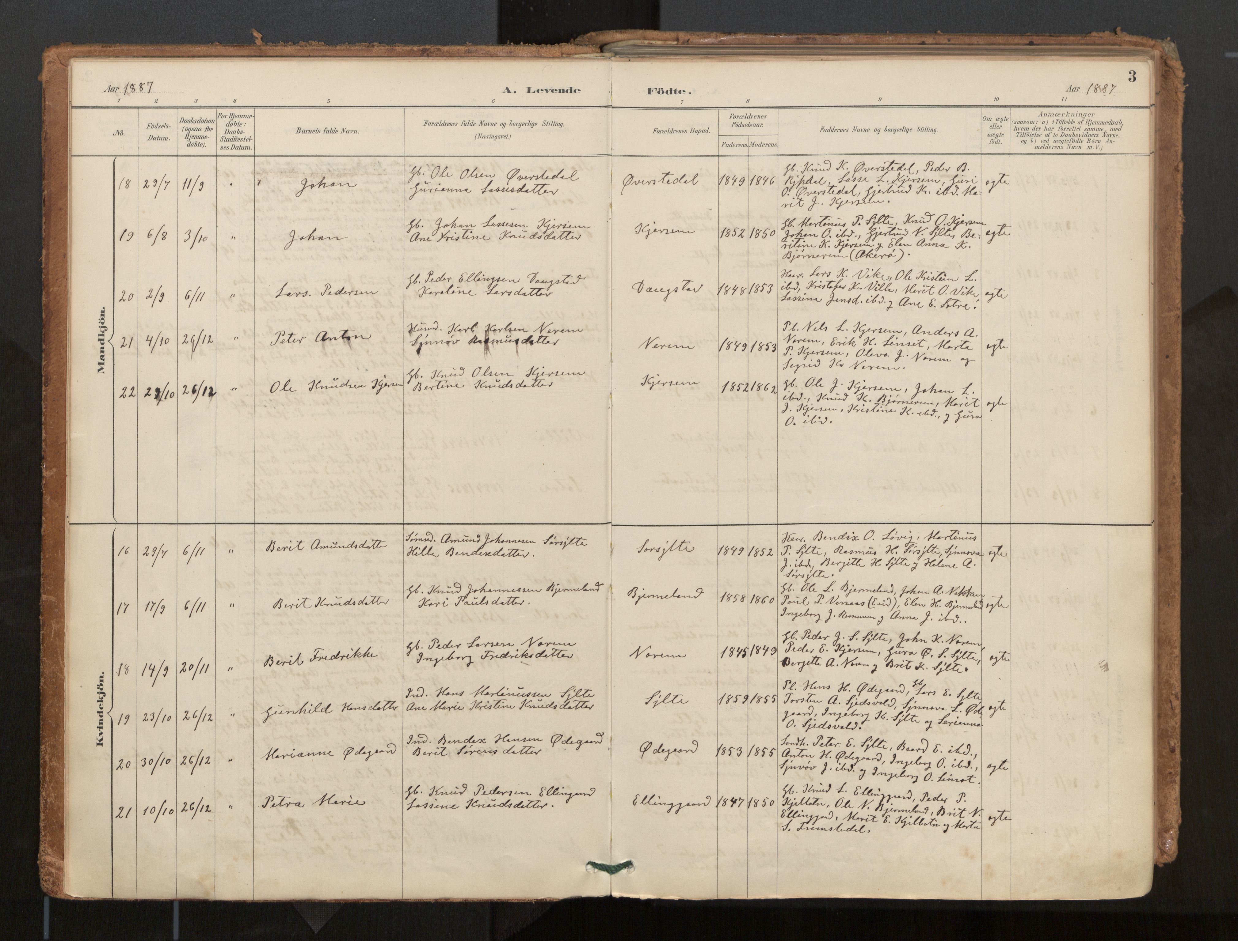 Ministerialprotokoller, klokkerbøker og fødselsregistre - Møre og Romsdal, AV/SAT-A-1454/541/L0545a: Parish register (official) no. 541A03, 1887-1912, p. 3