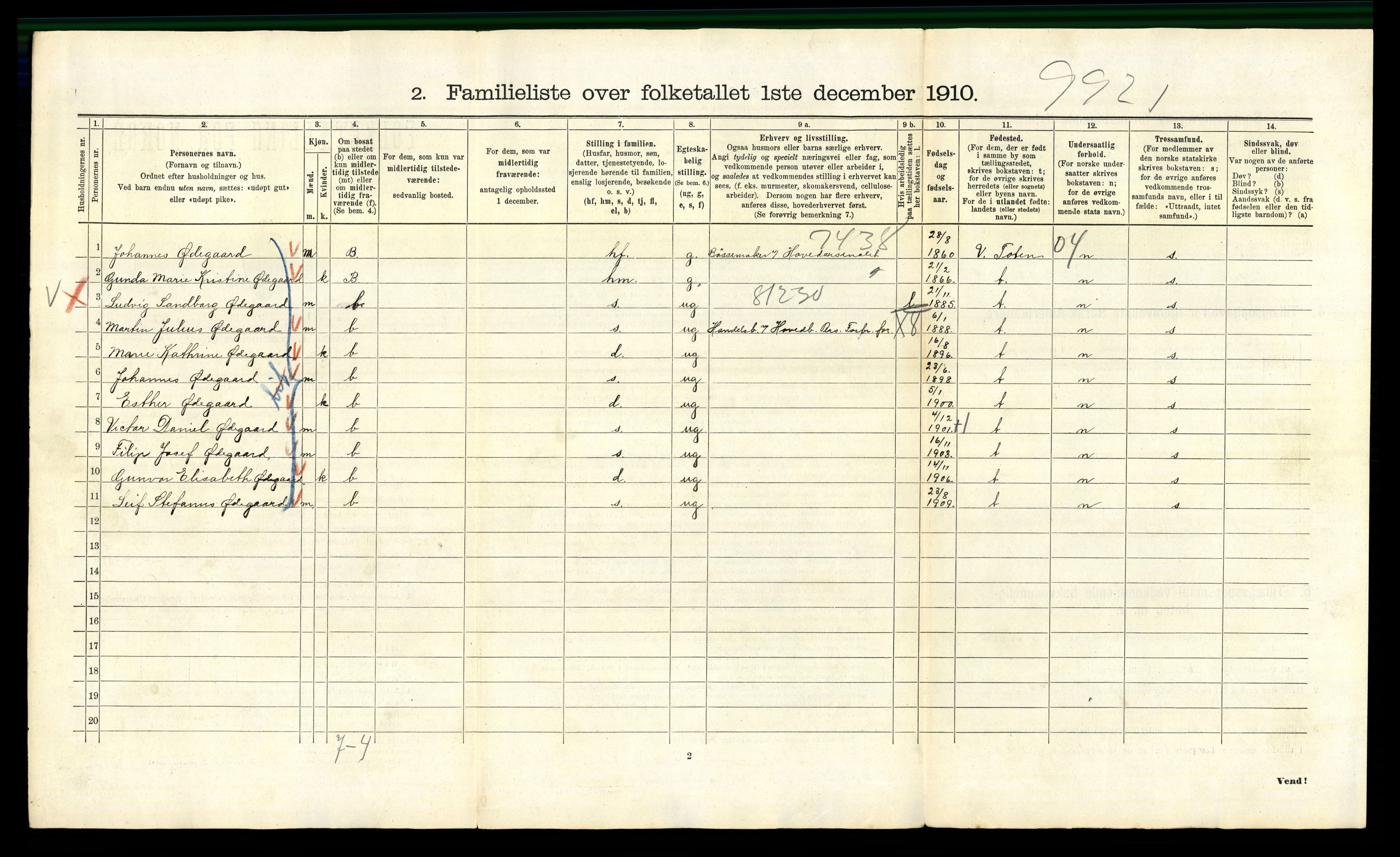 RA, 1910 census for Kristiania, 1910, p. 86214