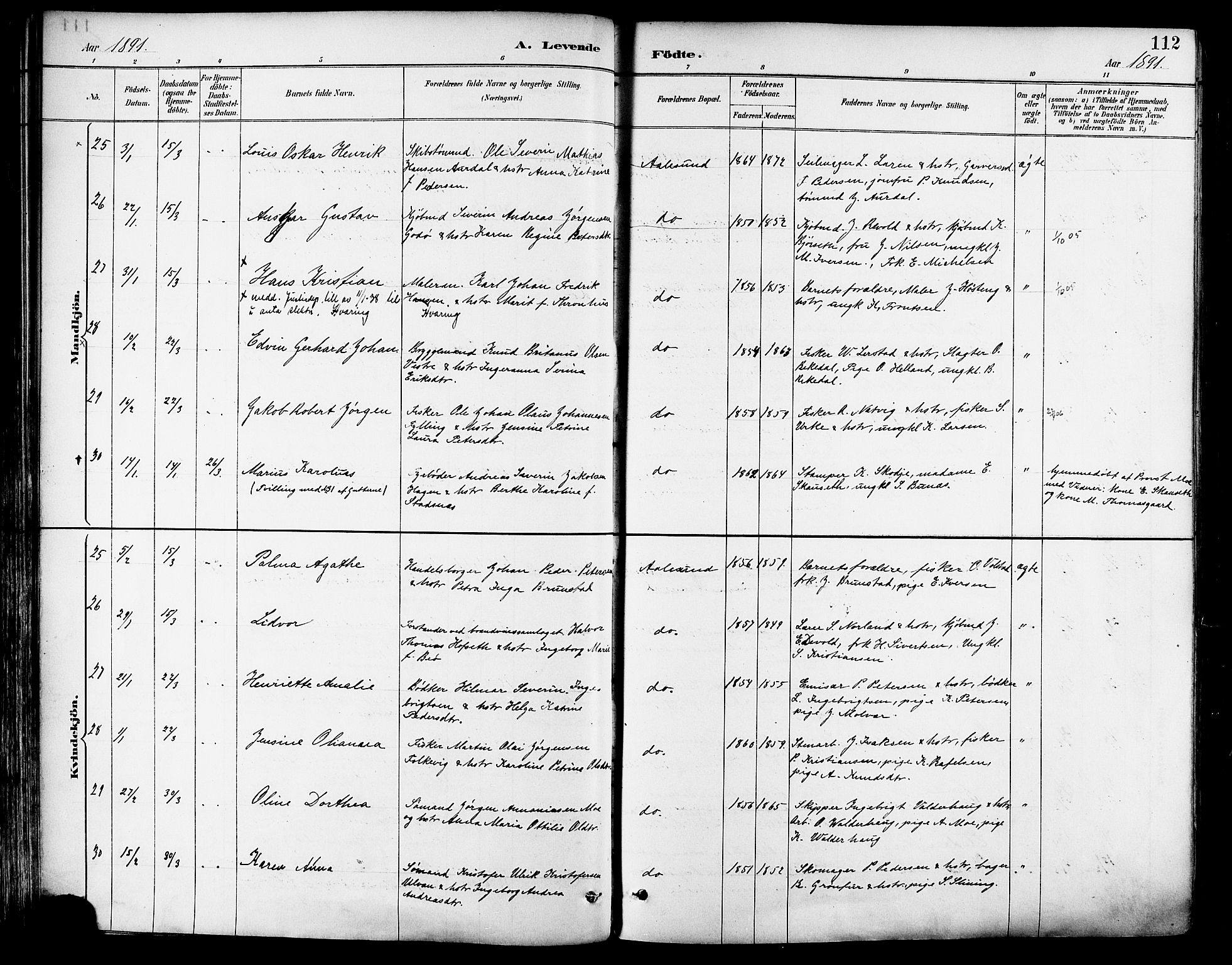 Ministerialprotokoller, klokkerbøker og fødselsregistre - Møre og Romsdal, AV/SAT-A-1454/529/L0455: Parish register (official) no. 529A05, 1885-1893, p. 112