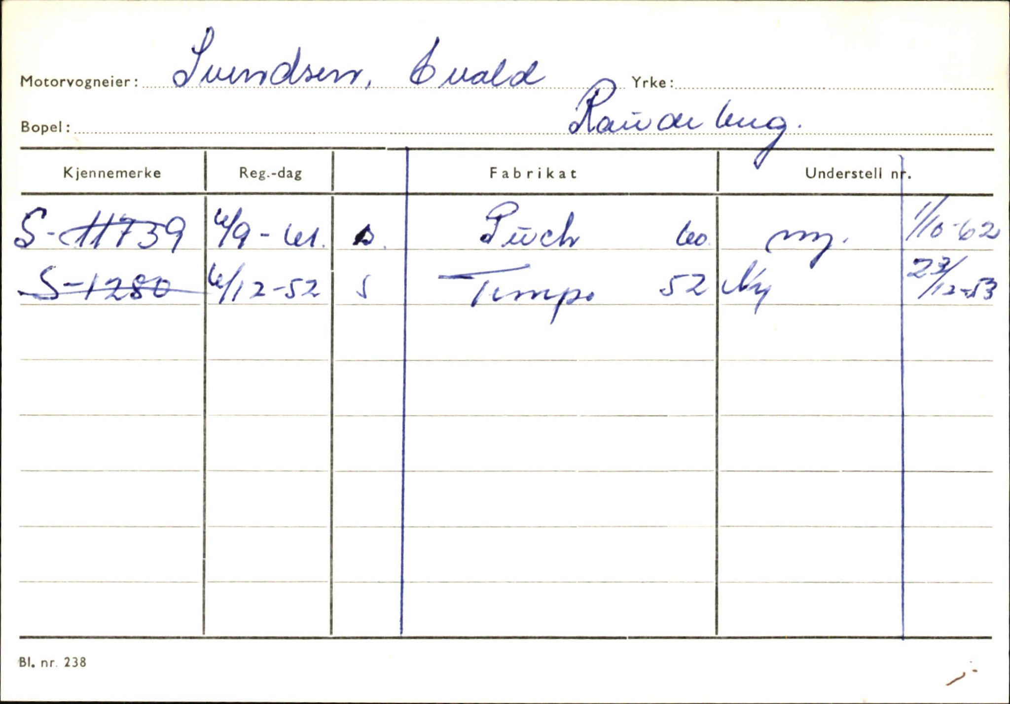 Statens vegvesen, Sogn og Fjordane vegkontor, AV/SAB-A-5301/4/F/L0145: Registerkort Vågsøy S-Å. Årdal I-P, 1945-1975, p. 312