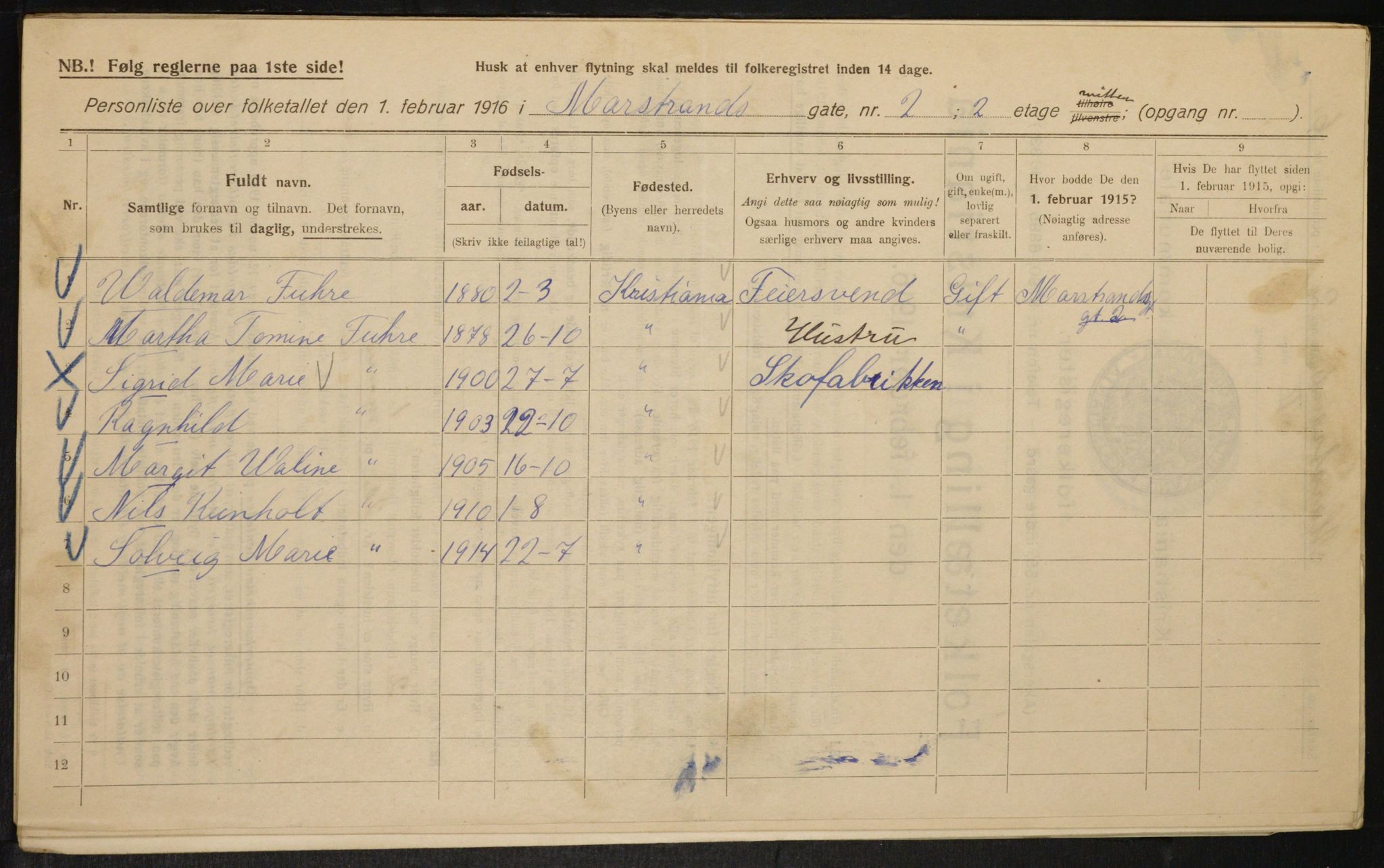 OBA, Municipal Census 1916 for Kristiania, 1916, p. 66335