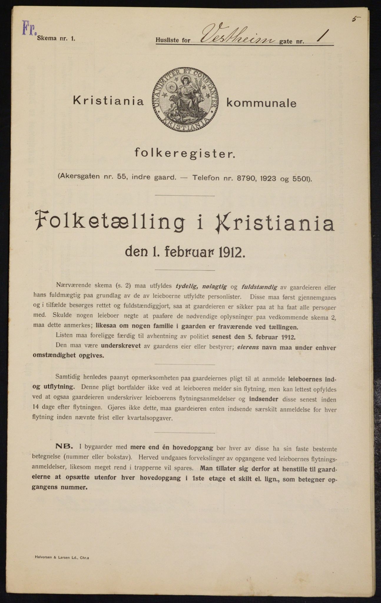 OBA, Municipal Census 1912 for Kristiania, 1912, p. 122380