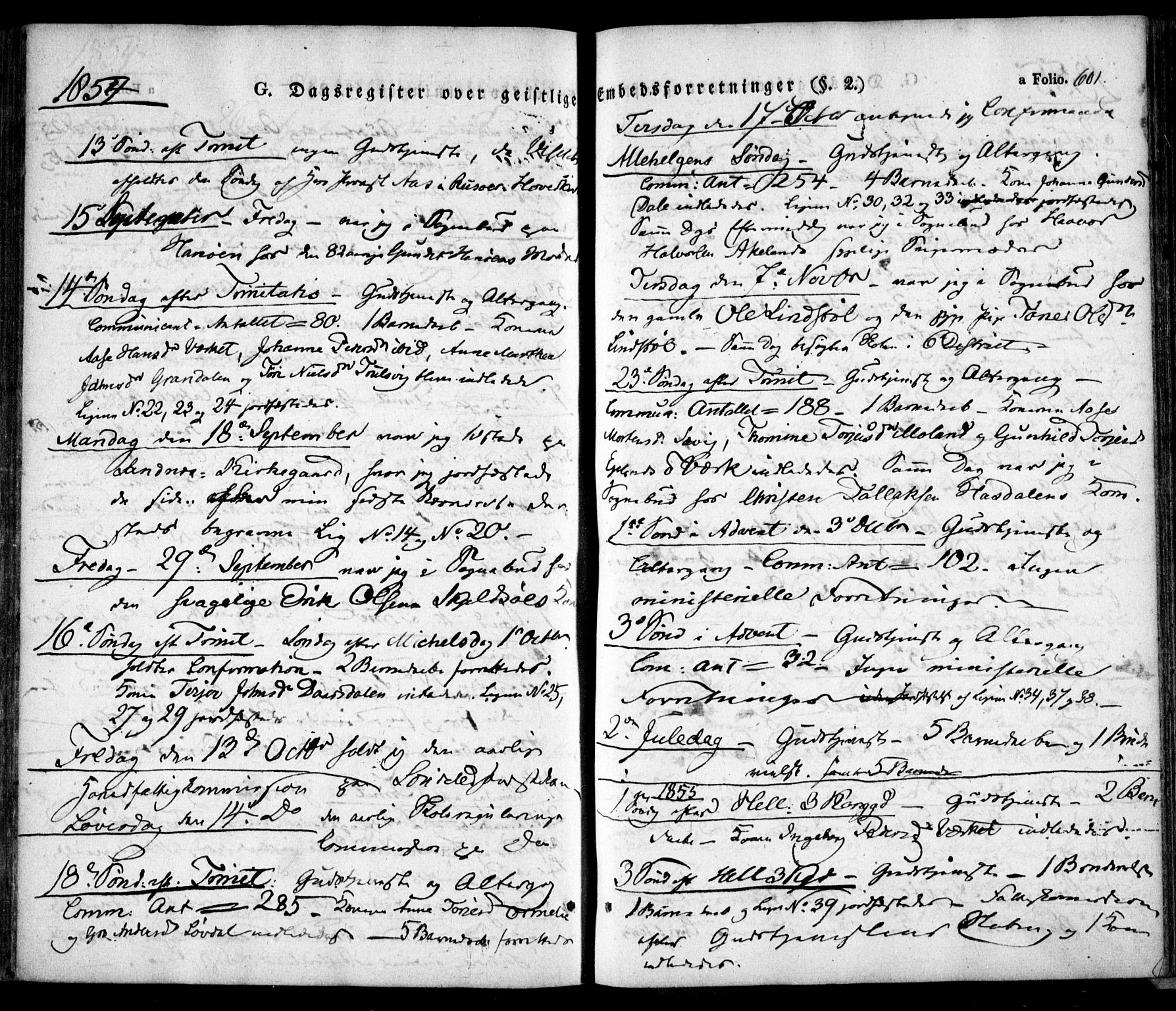 Søndeled sokneprestkontor, SAK/1111-0038/F/Fa/L0002: Parish register (official) no. A 2, 1839-1860, p. 601