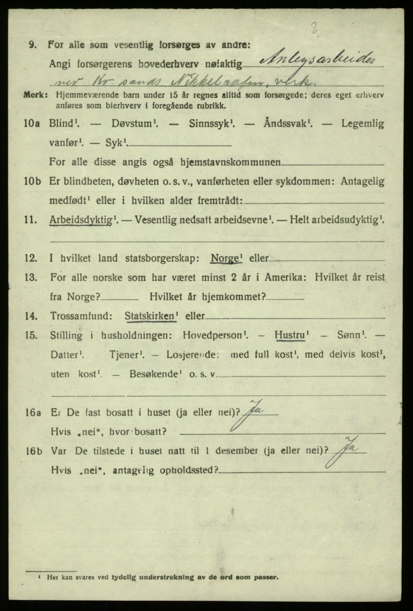 SAB, 1920 census for Hosanger, 1920, p. 2344