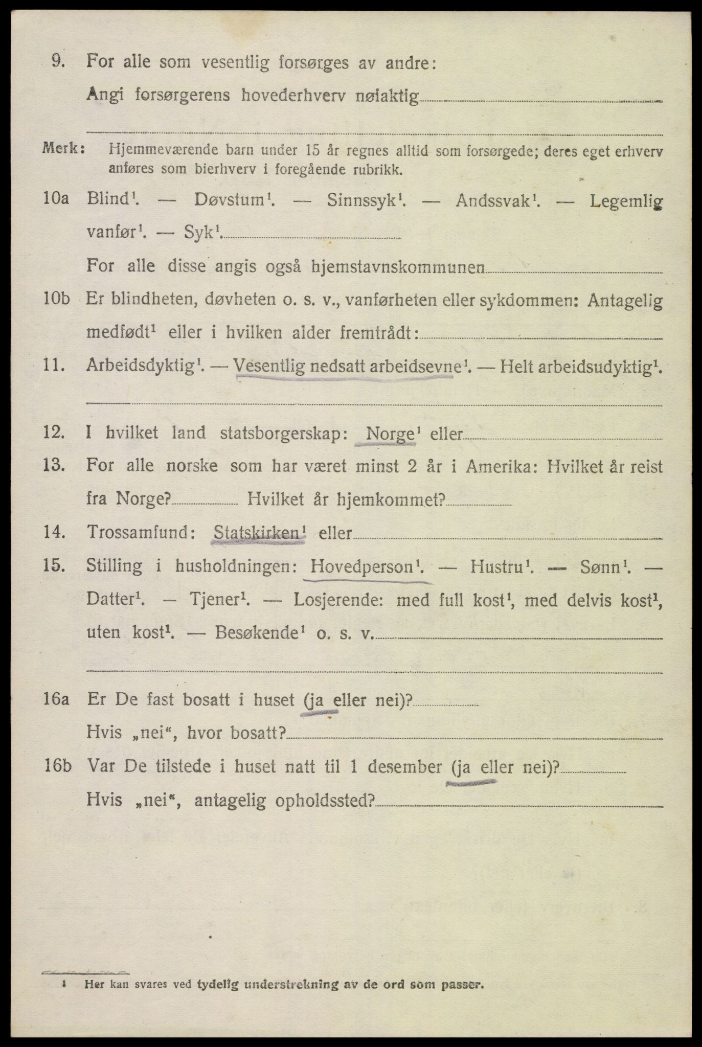 SAK, 1920 census for Hornnes, 1920, p. 2520