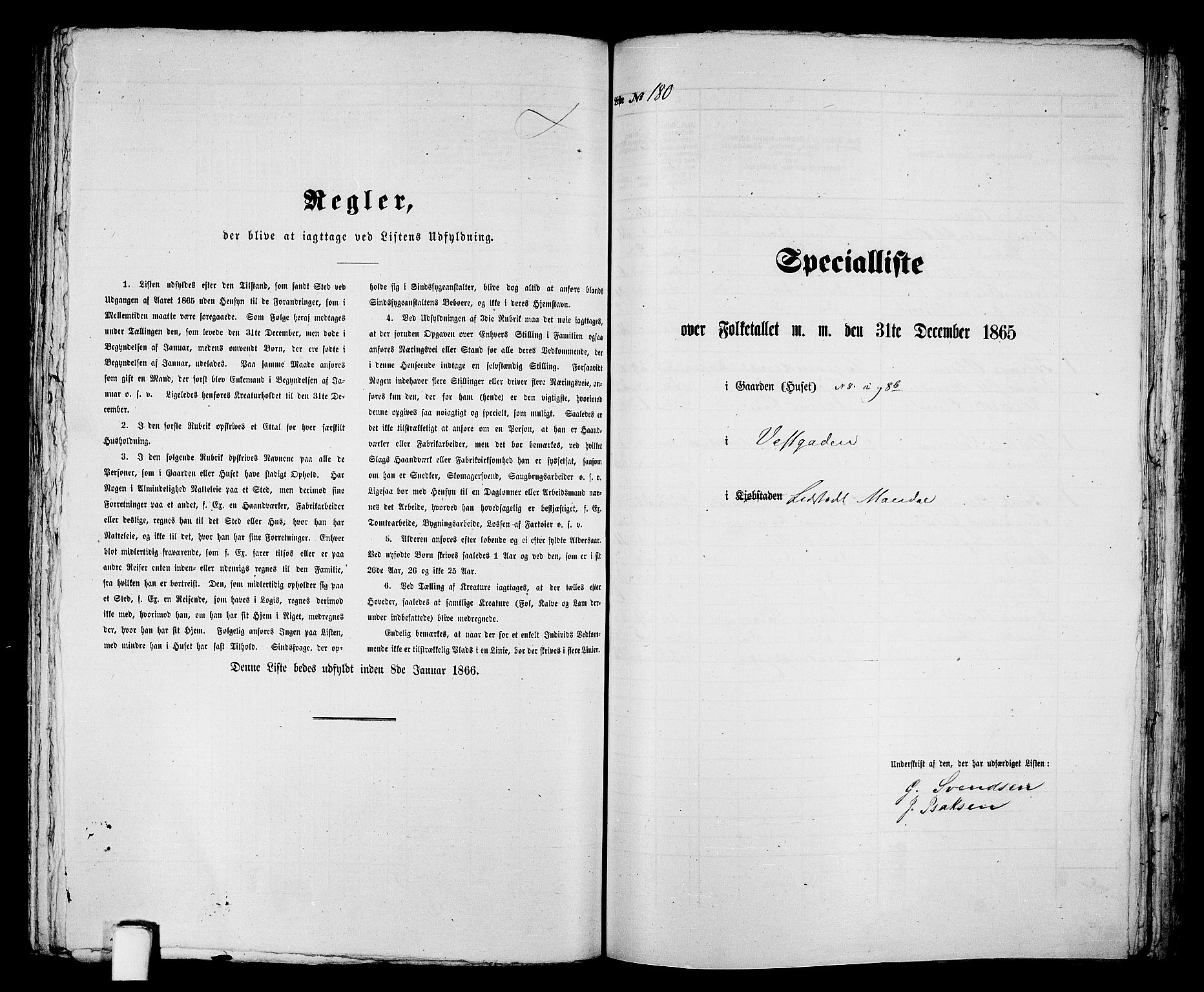 RA, 1865 census for Mandal/Mandal, 1865, p. 362