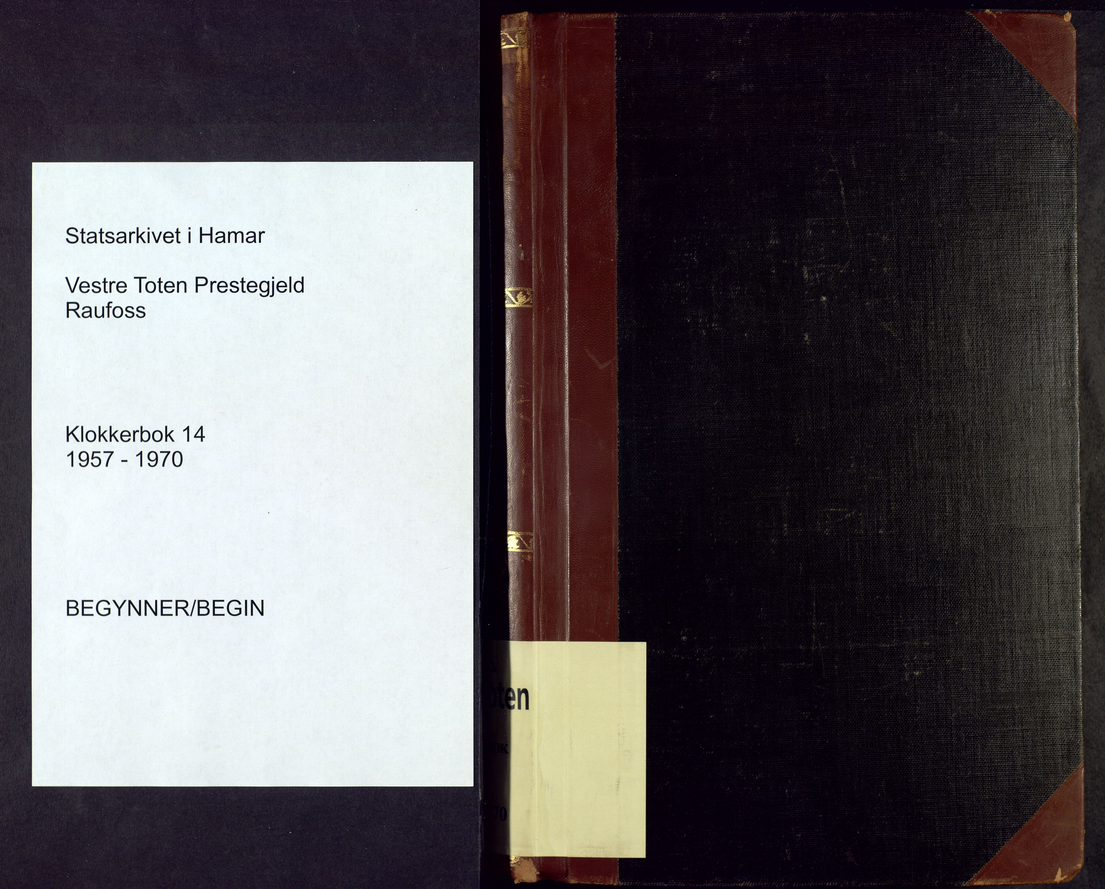 Vestre Toten prestekontor, SAH/PREST-108/H/Ha/Hab/L0014: Parish register (copy) no. 14, 1957-1970