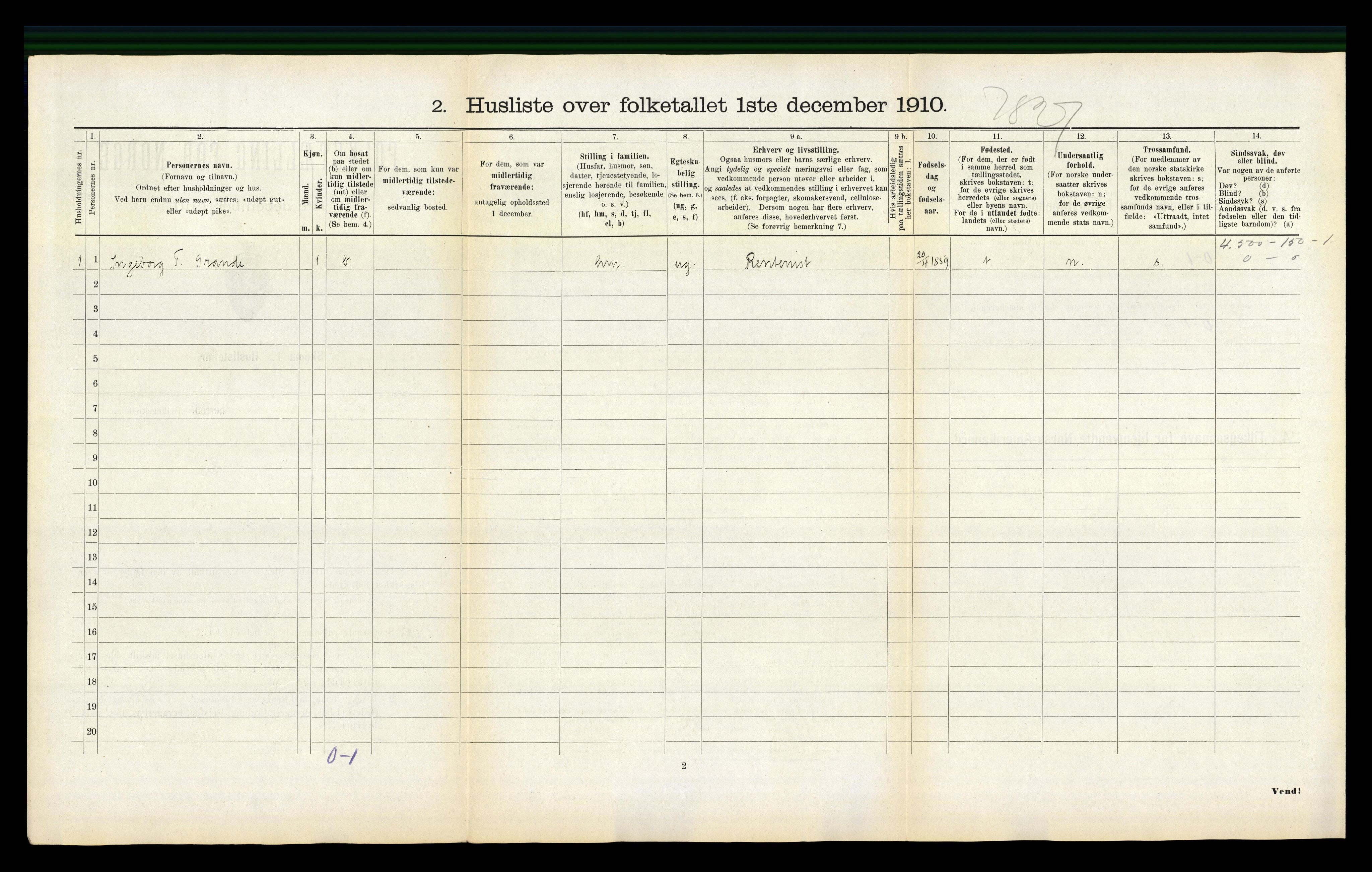 RA, 1910 census for Mosvik, 1910, p. 173