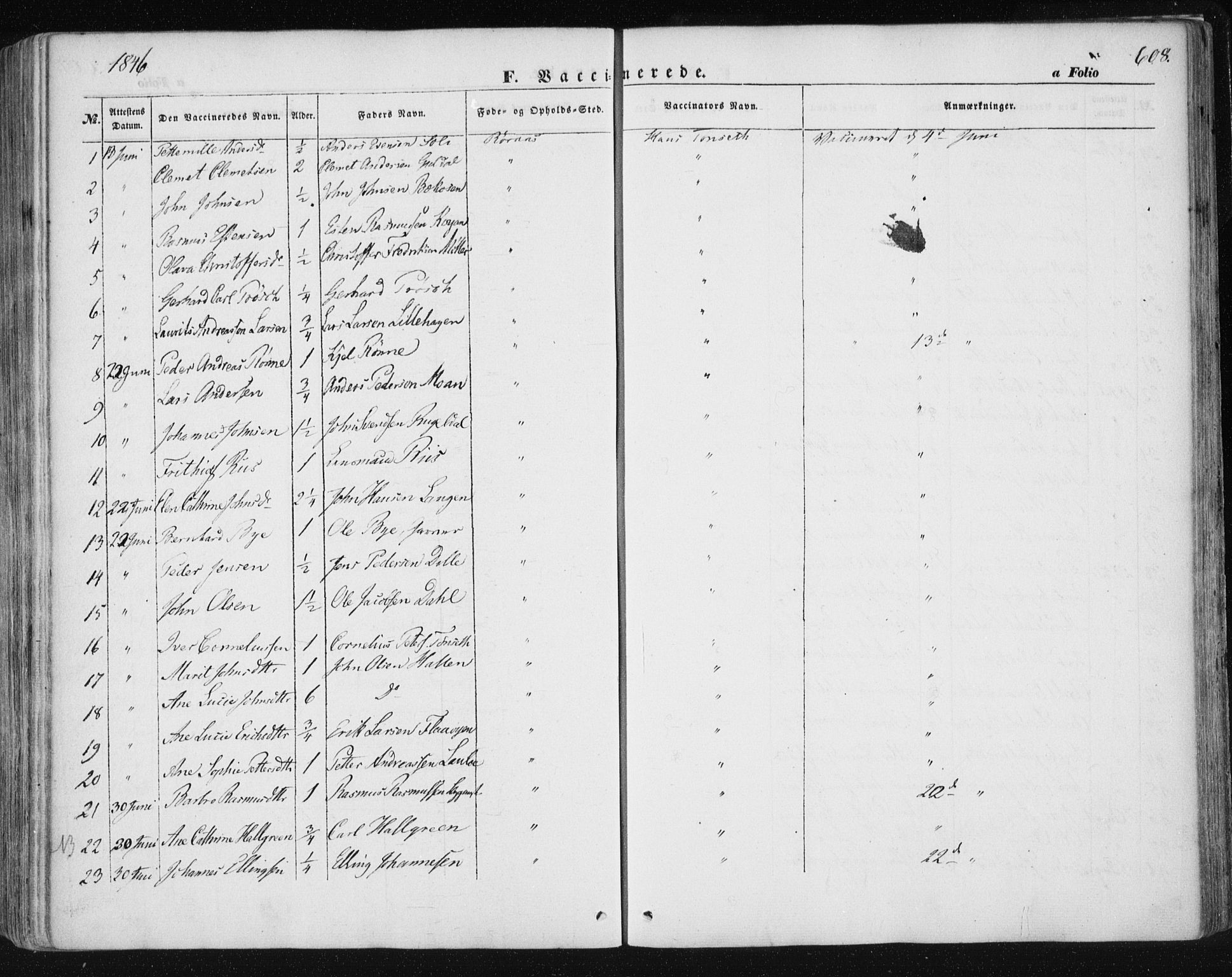 Ministerialprotokoller, klokkerbøker og fødselsregistre - Sør-Trøndelag, SAT/A-1456/681/L0931: Parish register (official) no. 681A09, 1845-1859, p. 608